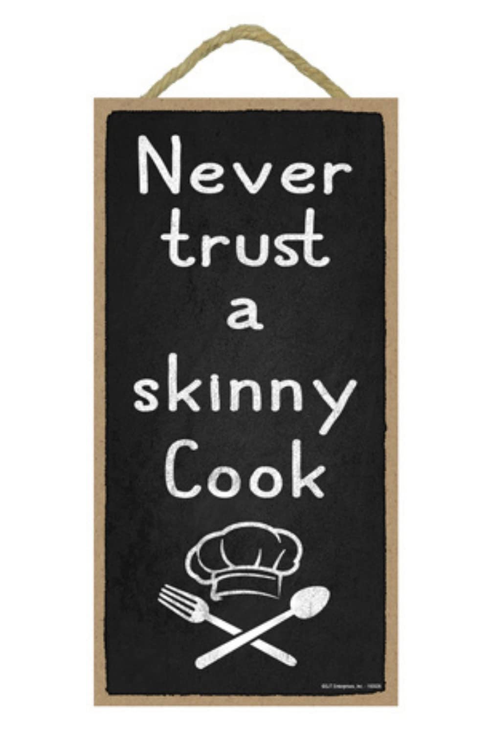 Funny Kitchen Wall Decor - Popfizzy 'Never Trust a Skinny Cook' Sign, 5