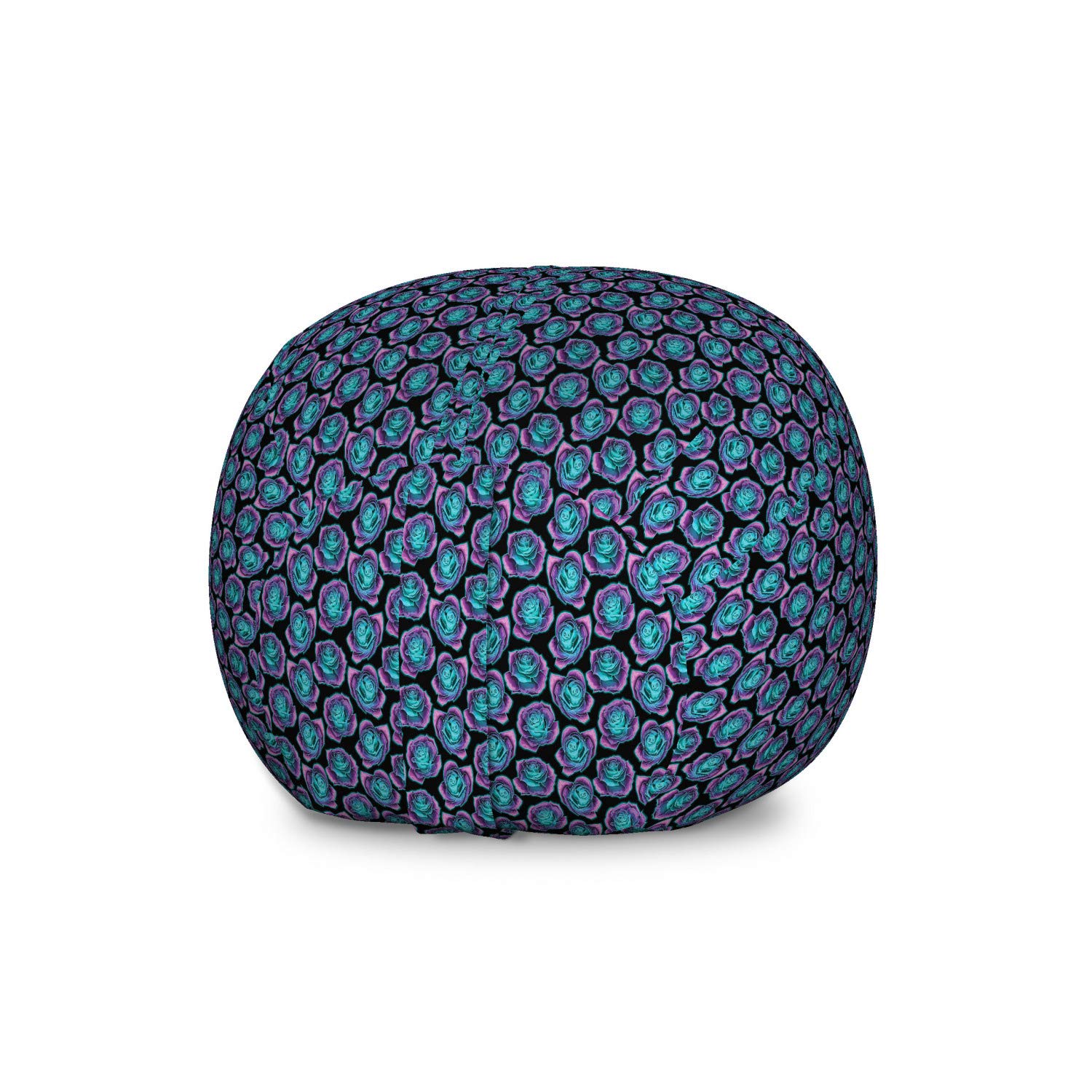 Ambesonne Psychedelic Storage Toy Bag Chair - Large Washable Stuffed Animal Organizer with Bicolor Rose Bouquets Design, Charcoal Grey & Multicolor - Perfect for Kids' Room, Playroom & Home Organization
