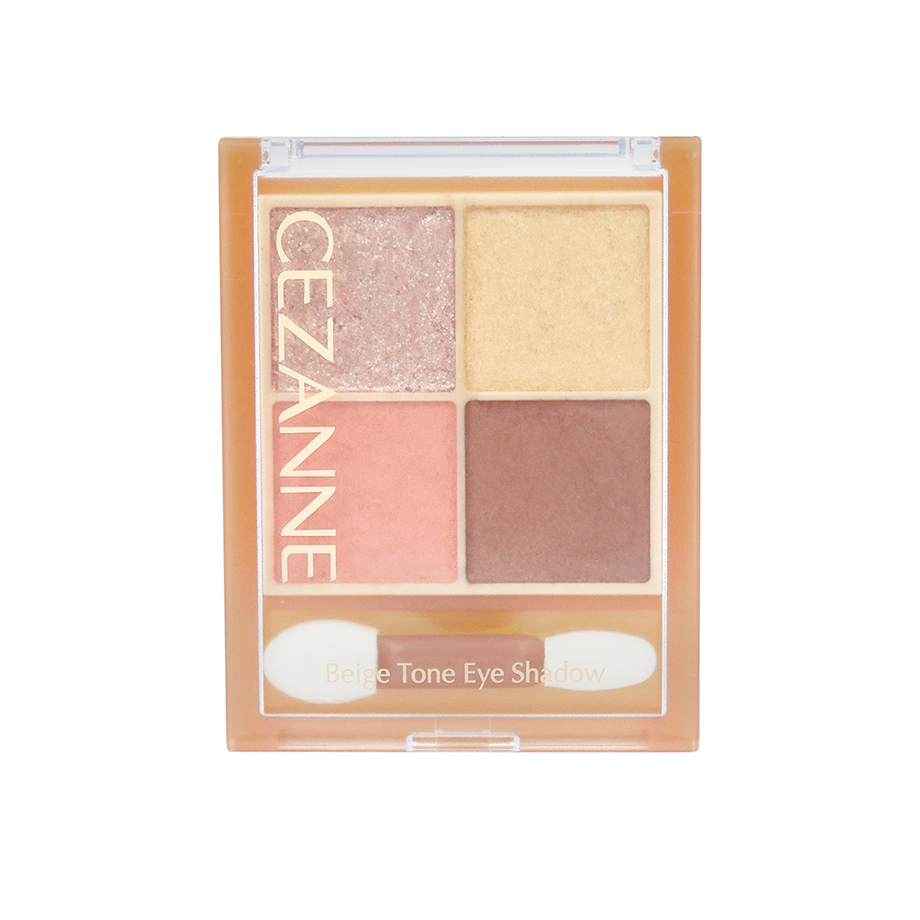 Cezanne Beige Tone Eyeshadow Palette - 4 Color Matte & Shimmer Eyeshadow Set 4.3g for Natural Daytime & Glam Night Out Makeup Looks