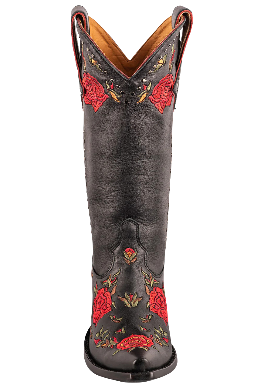 Old Gringo Women's Eden's Garden Cowboy Boots - Black Leather Western Boots for Women | Comfortable & Stylish Cowgirl Boots for Country Dancing, Rodeo & Everyday Wear