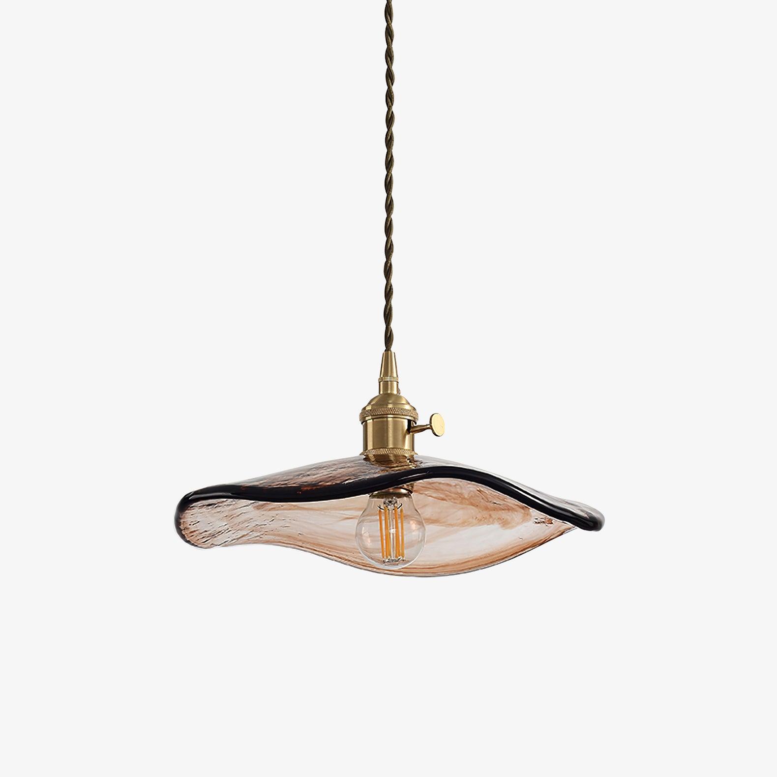 Elegant Flower Petal Glass Pendant Light - Vintage Ceiling Lighting Fixture for Dining Room, Bedroom & Kitchen Decor