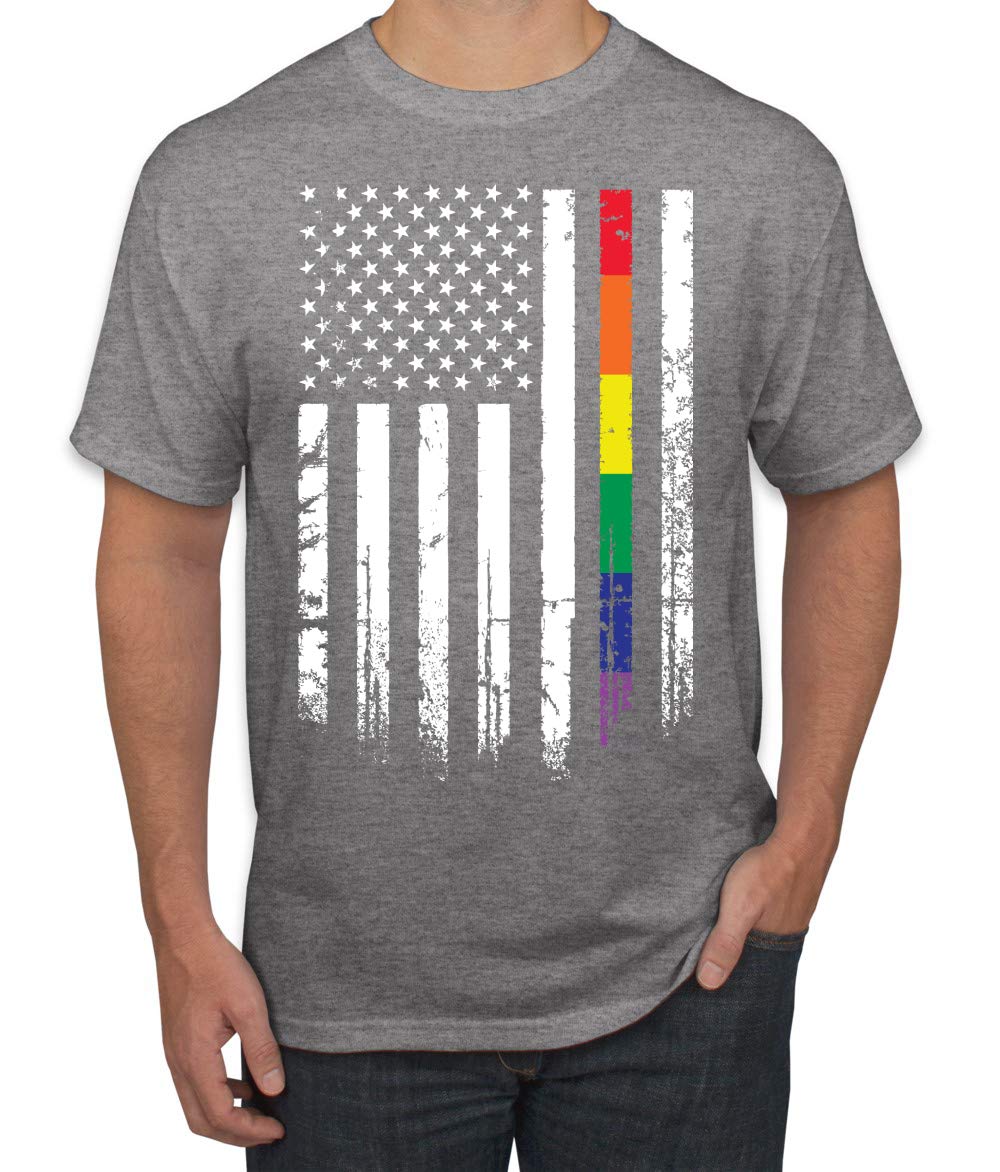 USA Gay Pride Rainbow American Flag LGBT Graphic T-Shirt for Men - Comfortable Cotton Tee for Pride Parades, LGBTQ+ Events & Everyday Wear