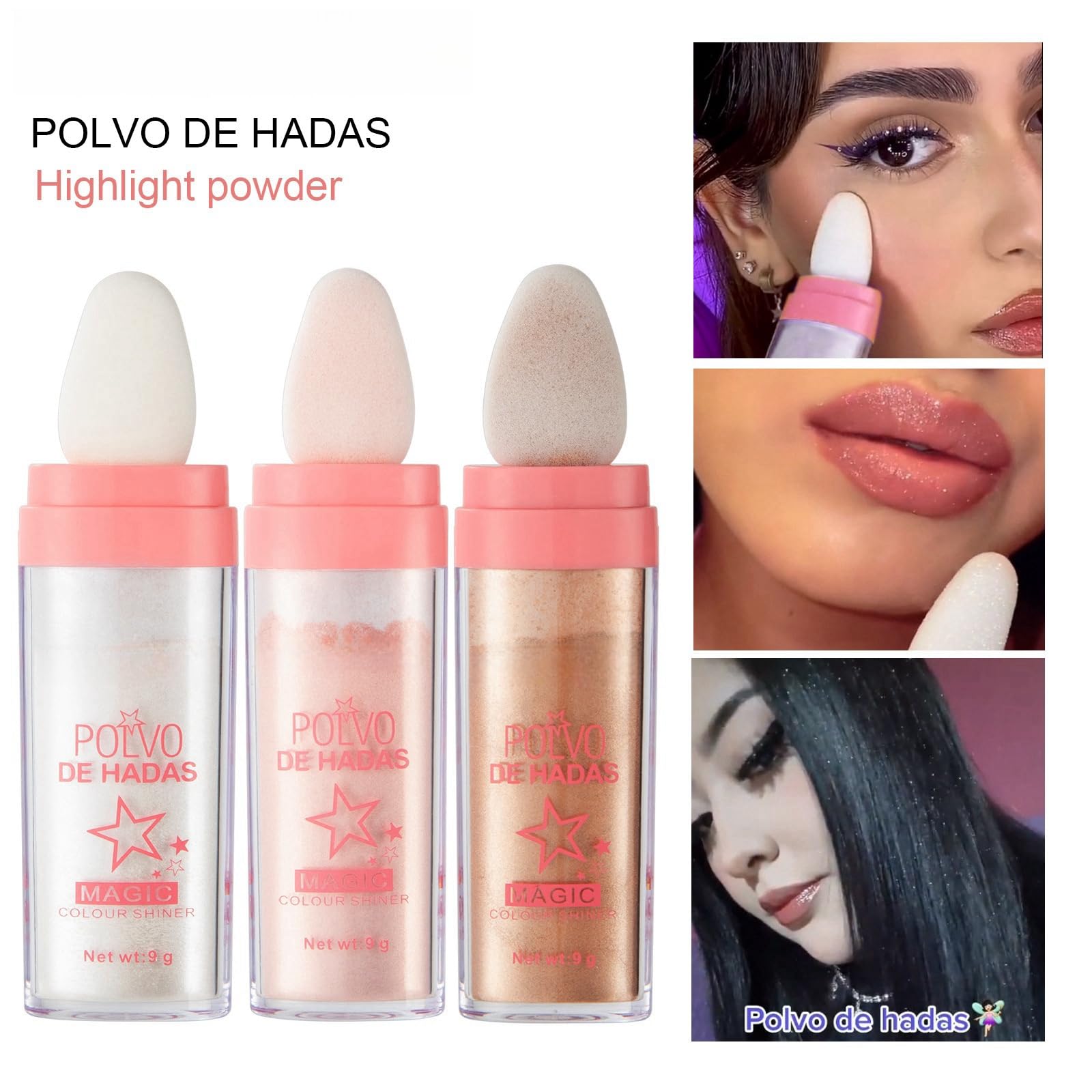 URQT Fairy Dust Highlighting Powder - Shimmering Pearlescent Glitter for Face, Body & Eyes | Vegan & Cruelty-Free Makeup | Perfect for Halloween, Cosplay & Festival Glam (#01 White Moonbeam)
