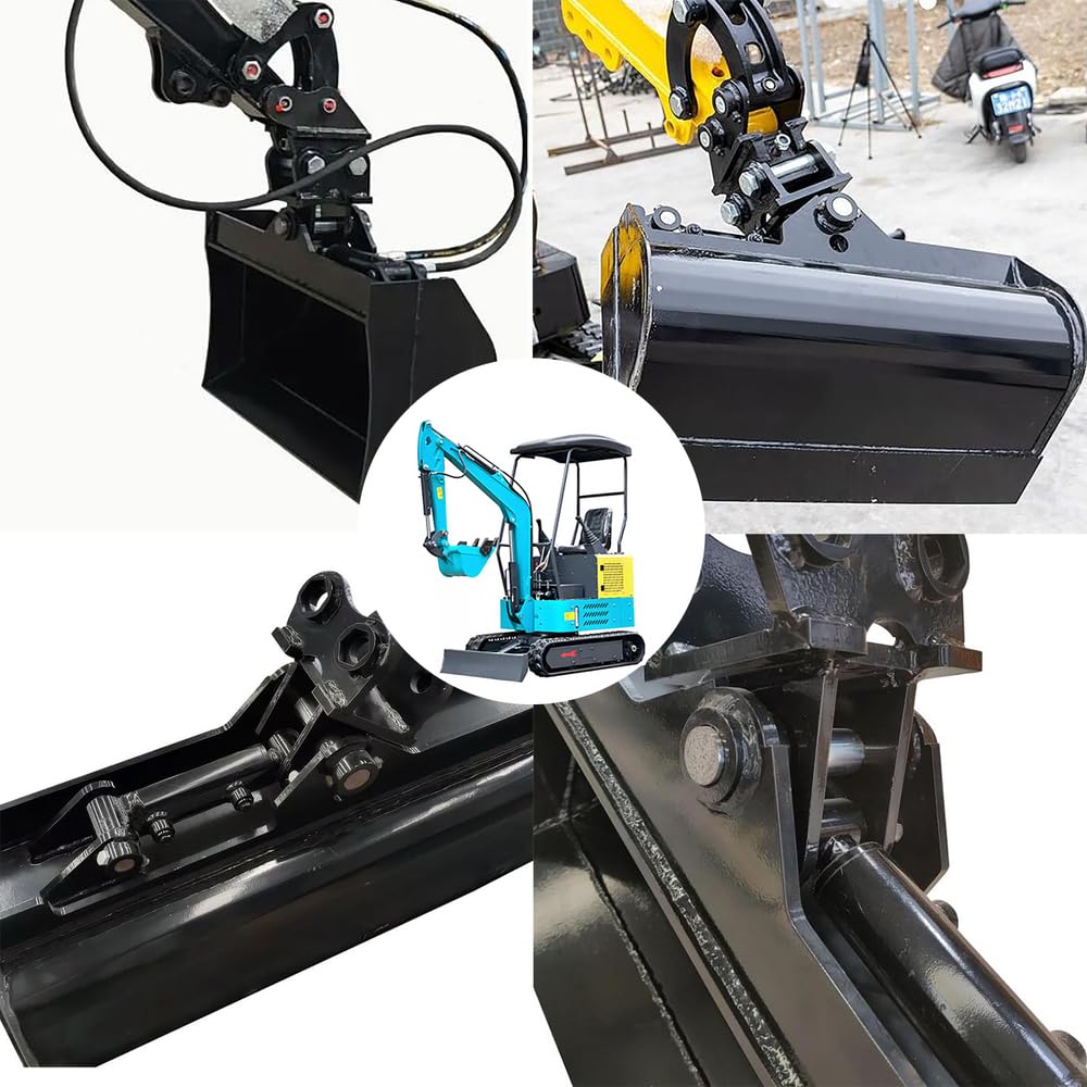 600mm Toothless Mini Excavator Bucket - Alloy Steel Flat Tooth Backhoe Bucket Attachment for Compact Excavators (90mm Span, 25mm Hole Diameter, 90mm Center Wheelbase) - Perfect for Landscaping, Trenching & Construction Projects
