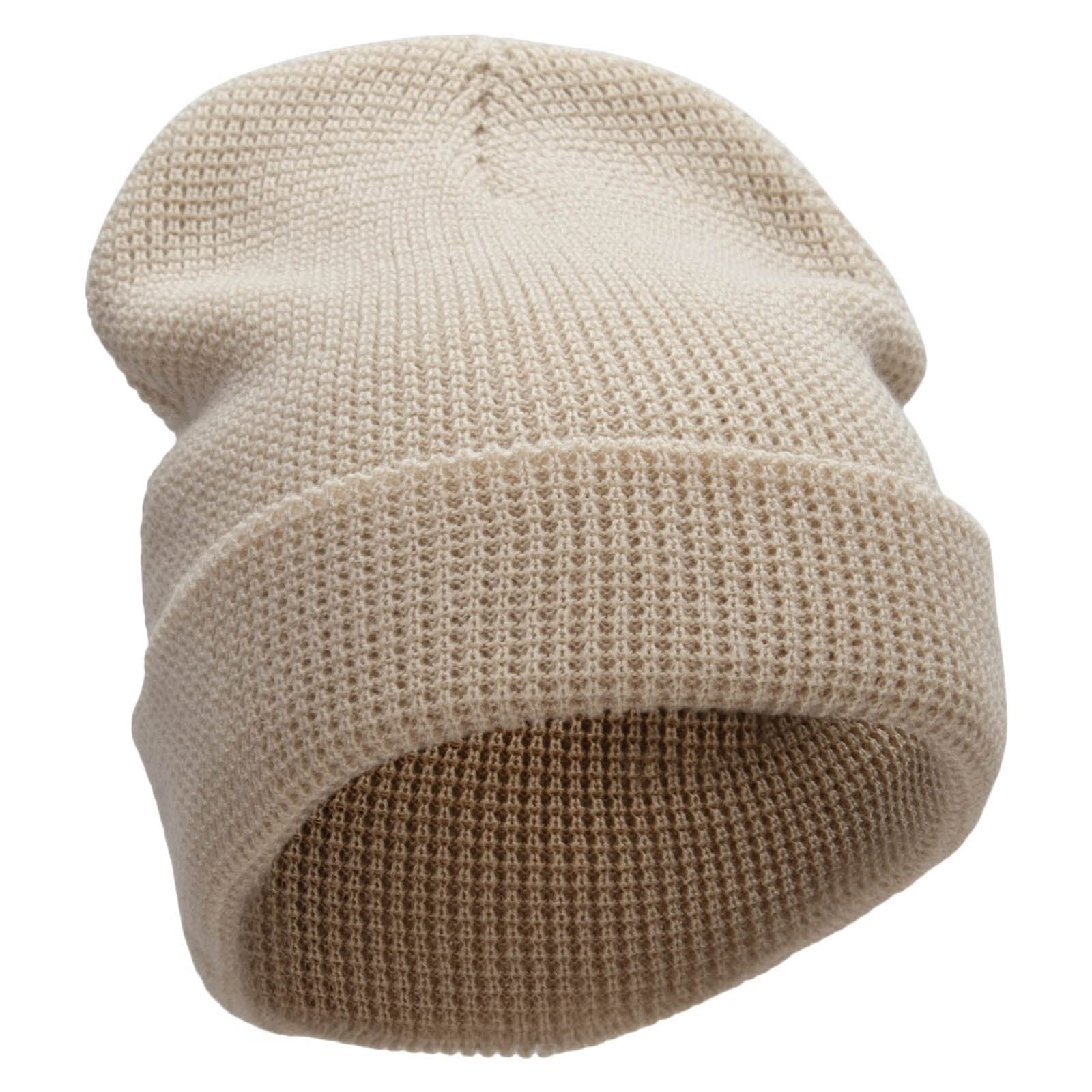 Warm Waffle Knit Cuff Beanie Hat for Men & Women - Winter Fashion Accessory for Outdoor Activities, Skiing, and Cold Weather