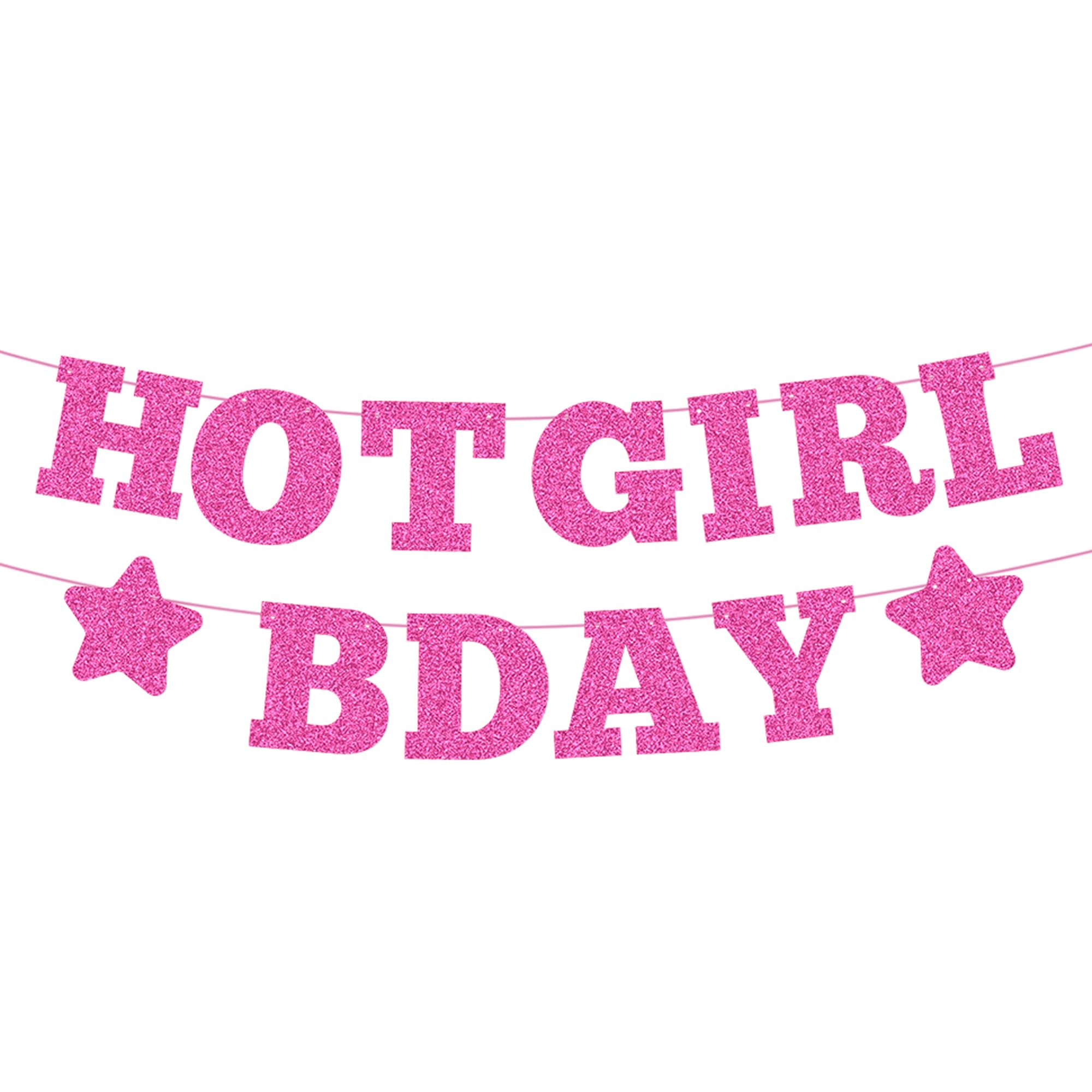 Sparkly Hot Pink Birthday Banner - Funny & Glamorous Party Decor for 18th, 21st & Sweet 16 Birthdays | Perfect Gift for Her | Great for Girls' Night, Bachelorette Parties & Birthday Photo Backdrops