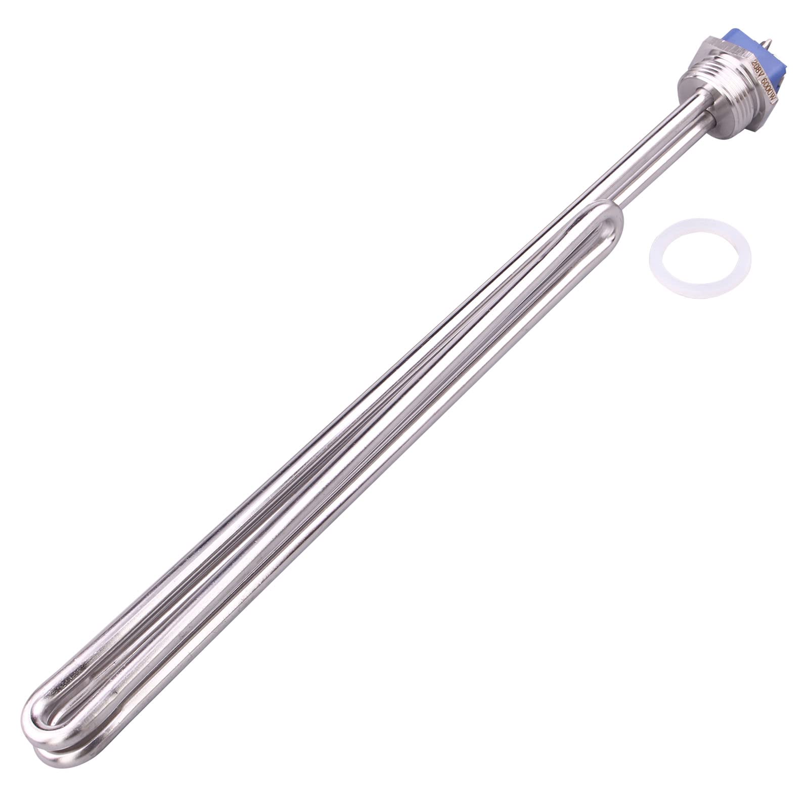 DERNORD 6000W 208V Screw-in Foldback Water Heater Element - Low Watt Density for Home, RV & Commercial Use - High Efficiency Heating Solution