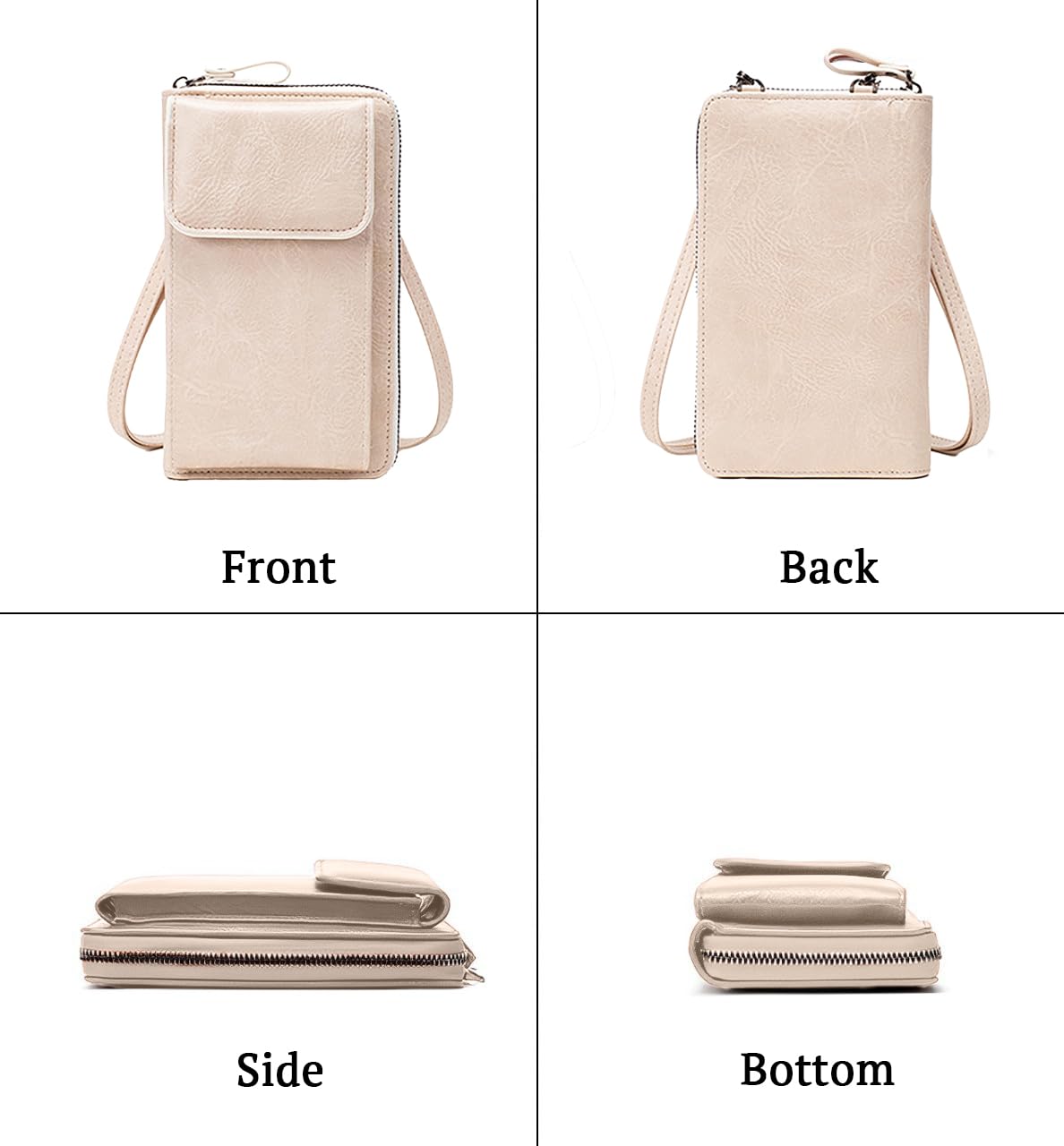 Stylish PU Leather Crossbody Bag for Women - Phone Holder & Card Pocket, Perfect for Daily Use & Travel