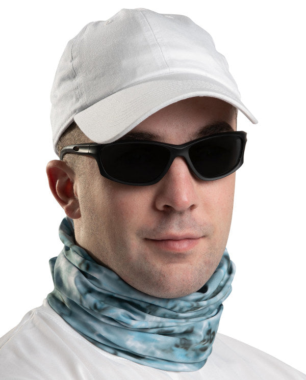 UPF 50+ Camo Tube Gaiter Face Mask for Men - Sun Protection Neck Gaiter with Aqua Design - Perfect for Hiking, Cycling & Outdoor Activities