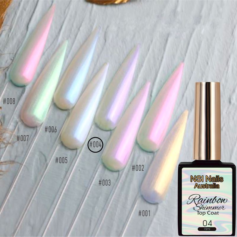 Rainbow Shimmer Gel Nail Polish Top Coat - Long Lasting High Gloss UV LED Soak Off Manicure - Perfect for Nail Art, Salon & Home Use