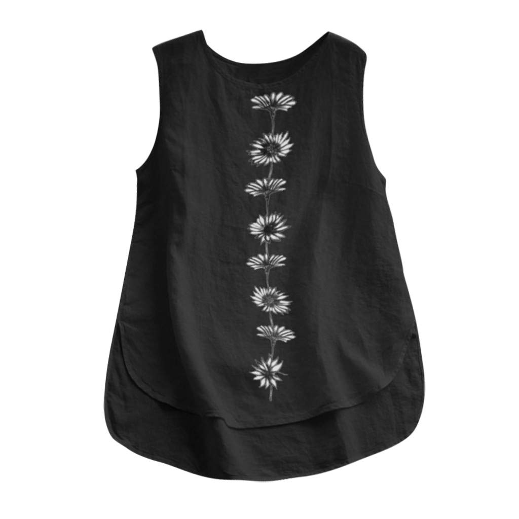 Women's Floral Print Casual Sleeveless Blouse - Loose Fit Tank Top with Chain Detail for Summer | Perfect for Beach, Office & Date Night Outfits