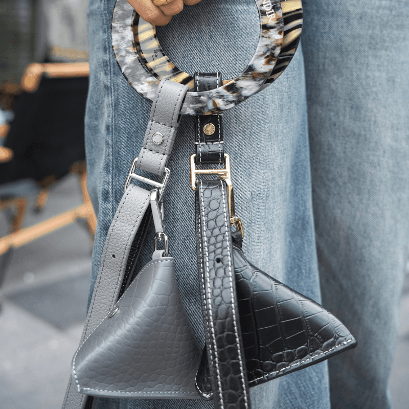 Premium Obsidian Black Leather Dog Poop Bag Holder - Stylish & Durable for Walking, Hiking, and Outdoor Adventures