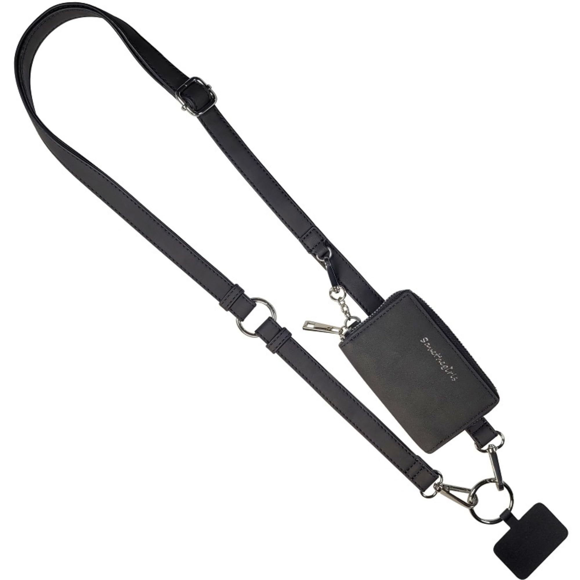 Clip and Go Brushed Vegan Phone Lanyard - Adjustable Crossbody Phone Case with Pouch, Removable Strap for Hands-Free Convenience at Work, Travel, and Outdoor Adventures