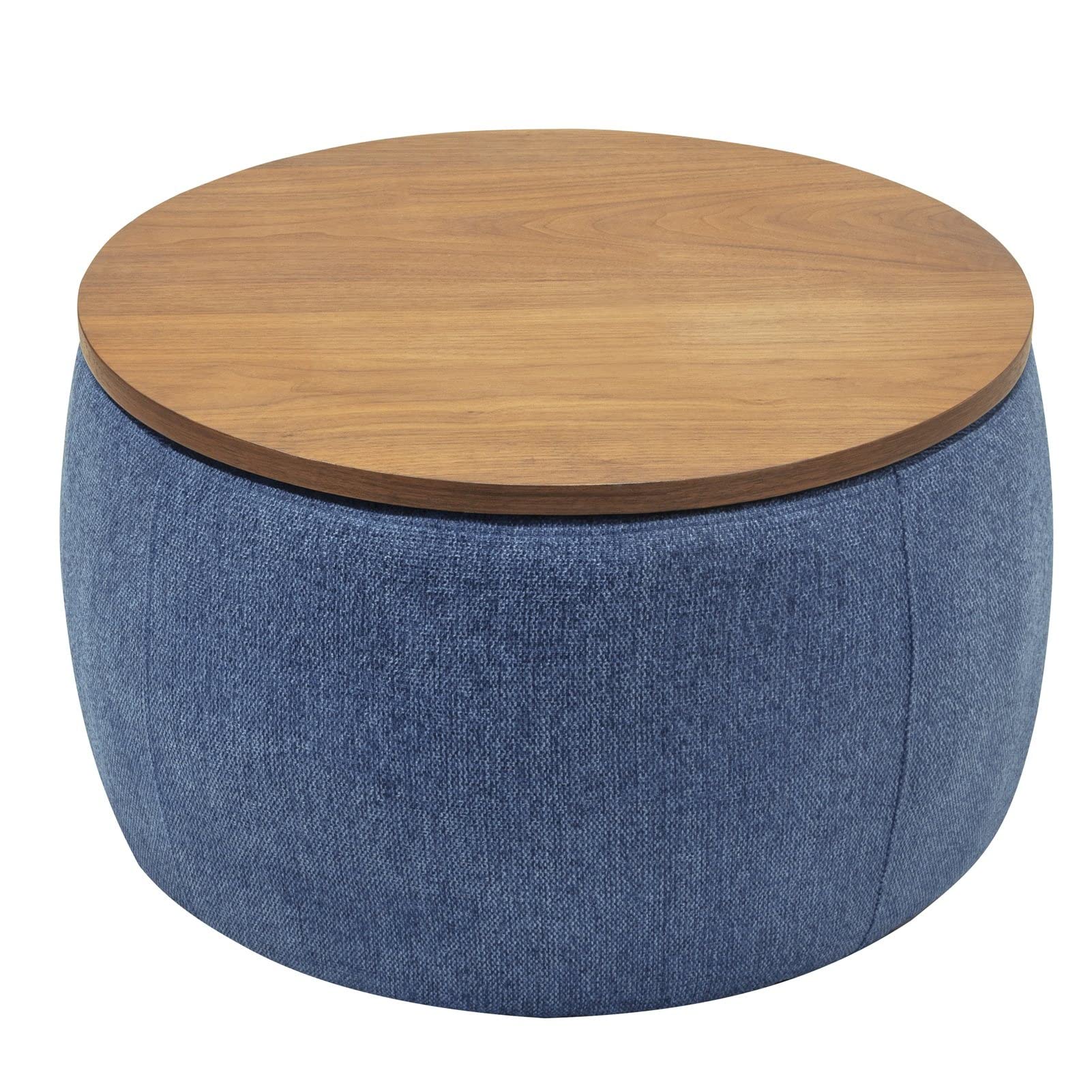Modern Multifunctional Storage Footrest with Fine MDF Texture - Navy Blue Home Footstool for Living Room, Bedroom & Office Organization