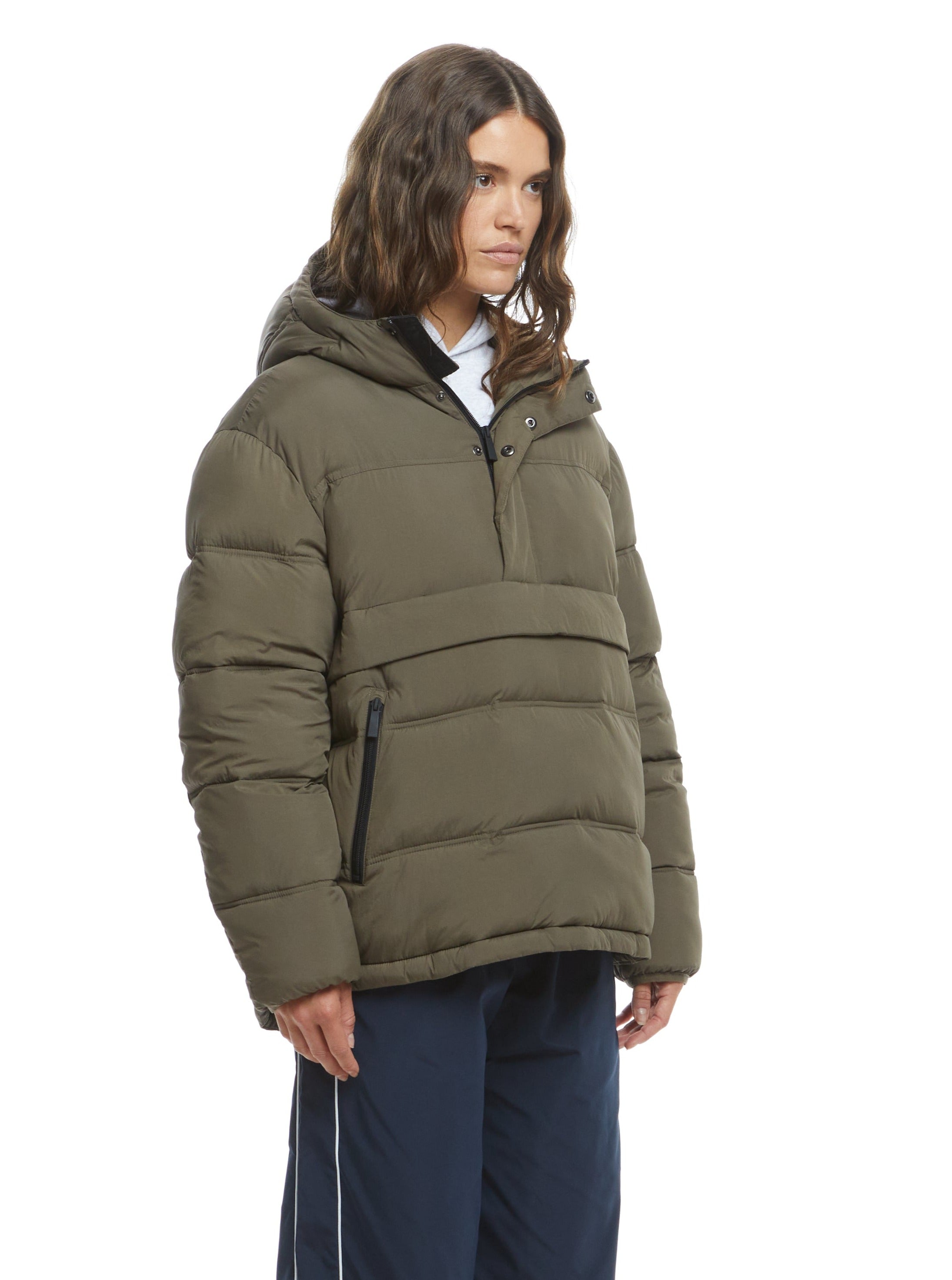 Anorak Puffer Jacket with Canteen - Waterproof Winter Coat for Outdoor Hiking & Camping
