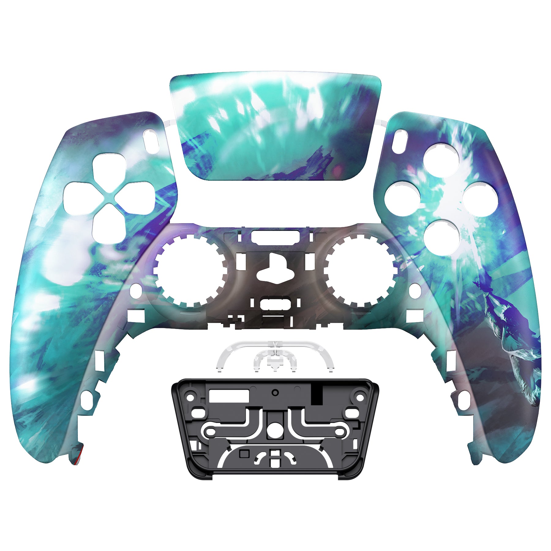 eXtremeRate Crystal Fantasy PS5 Controller Front Housing Shell Replacement - Compatible with BDM 010/020/030/040/050 Models - DIY Custom Gaming Shell for Enhanced PS5 Controller Aesthetics