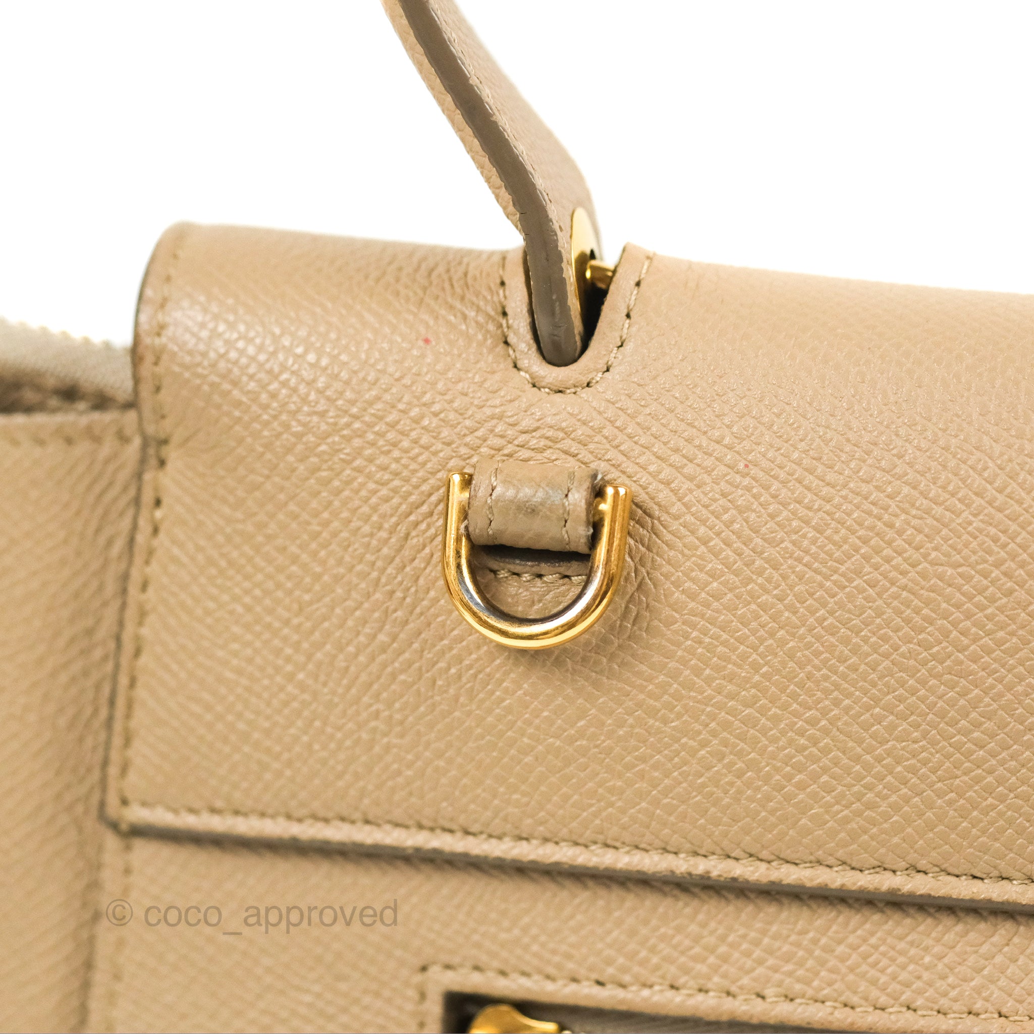 Celine Mini Belt Bag in Light Taupe - Genuine Grained Calfskin Leather with Gold Hardware | Perfect for Everyday Use, Work & Travel