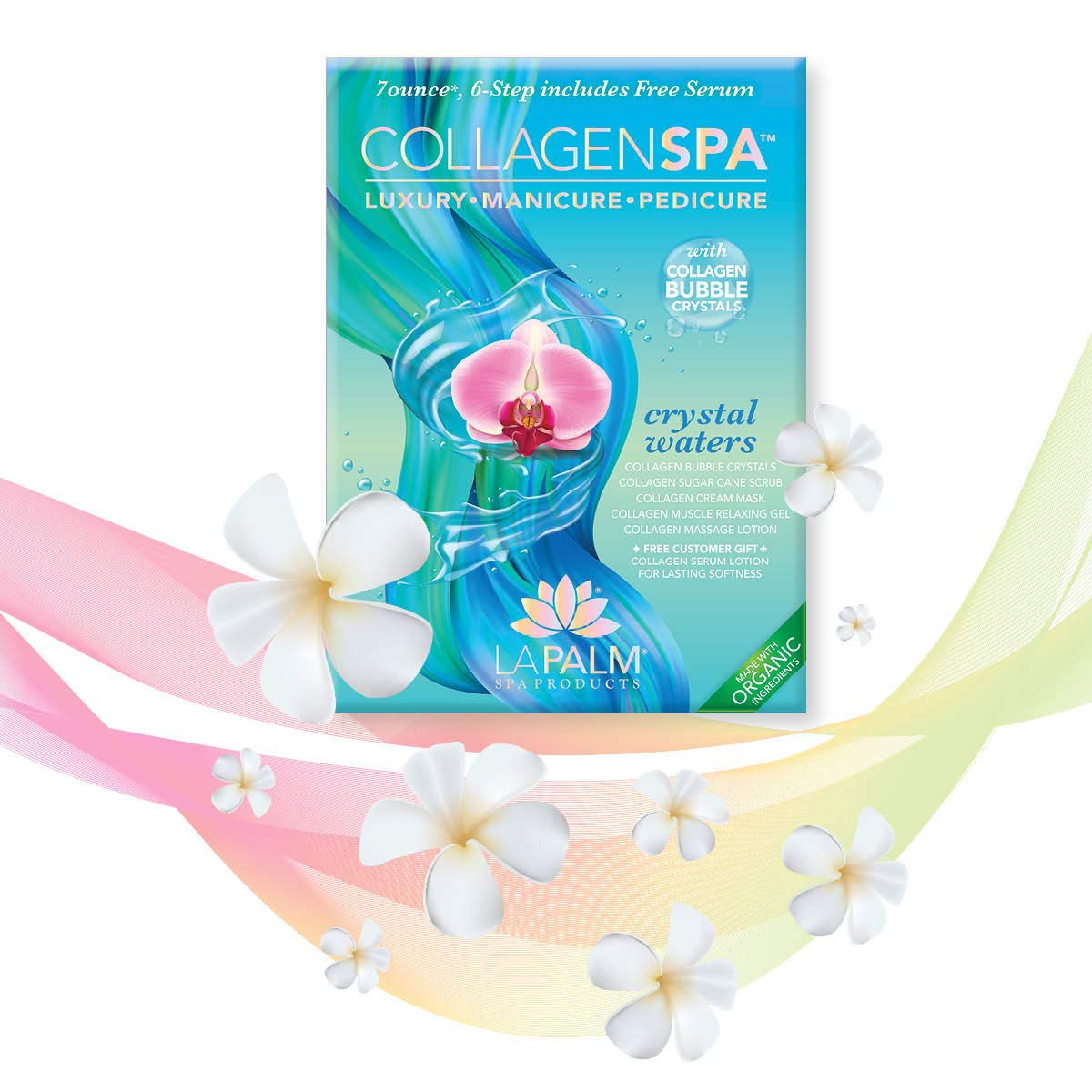 Luxury Collagen Bubble Crystals for Manicure & Pedicure - Crystal Waters (1 Pack) for Spa & Home Care