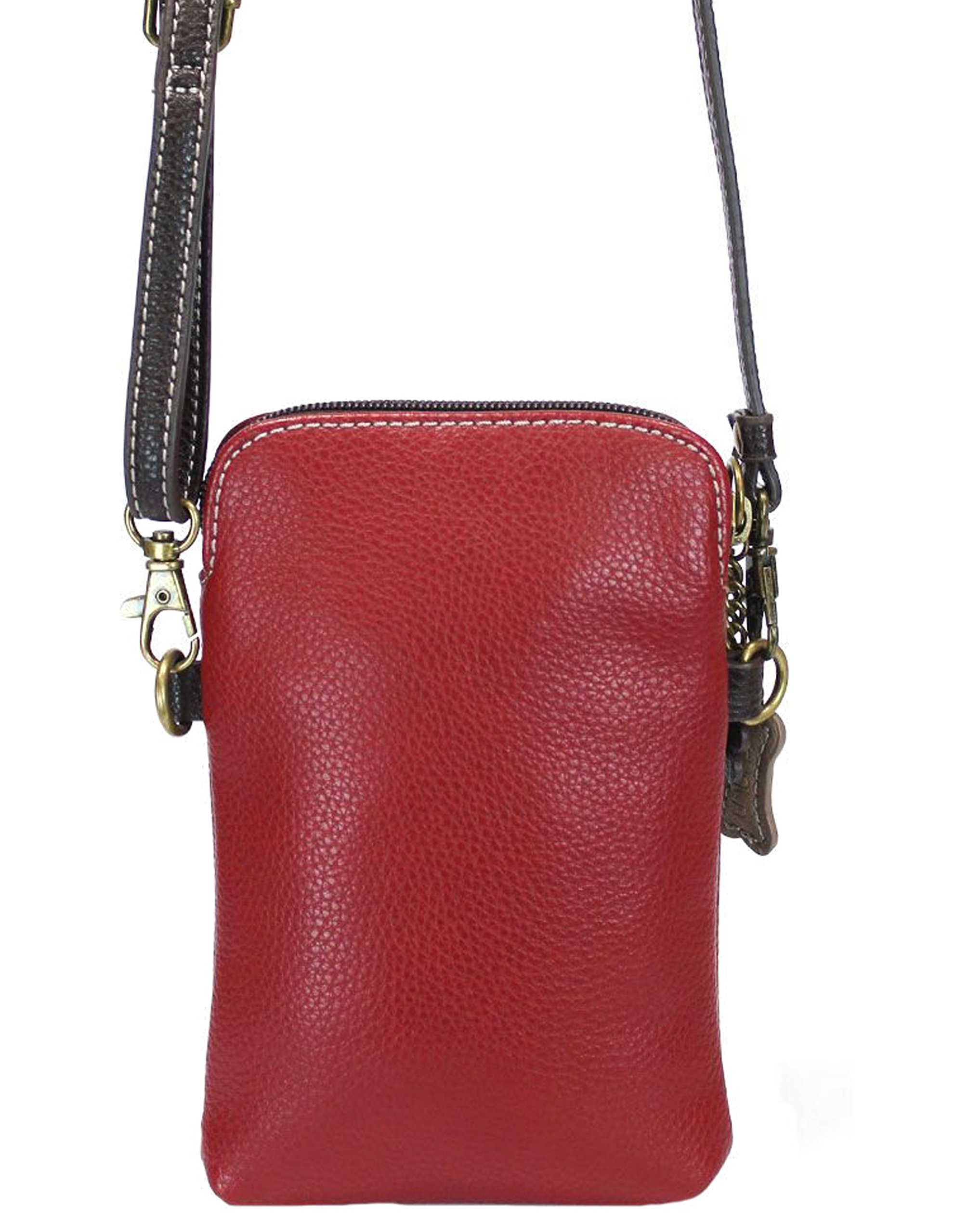 Chala Toffy Dog Themed Crossbody Phone Purse for Women - Convertible Strap Handbag for Dog Moms & Pet Lovers (Burgundy Red) - Perfect for Daily Use, Shopping, Travel & Dog Walking