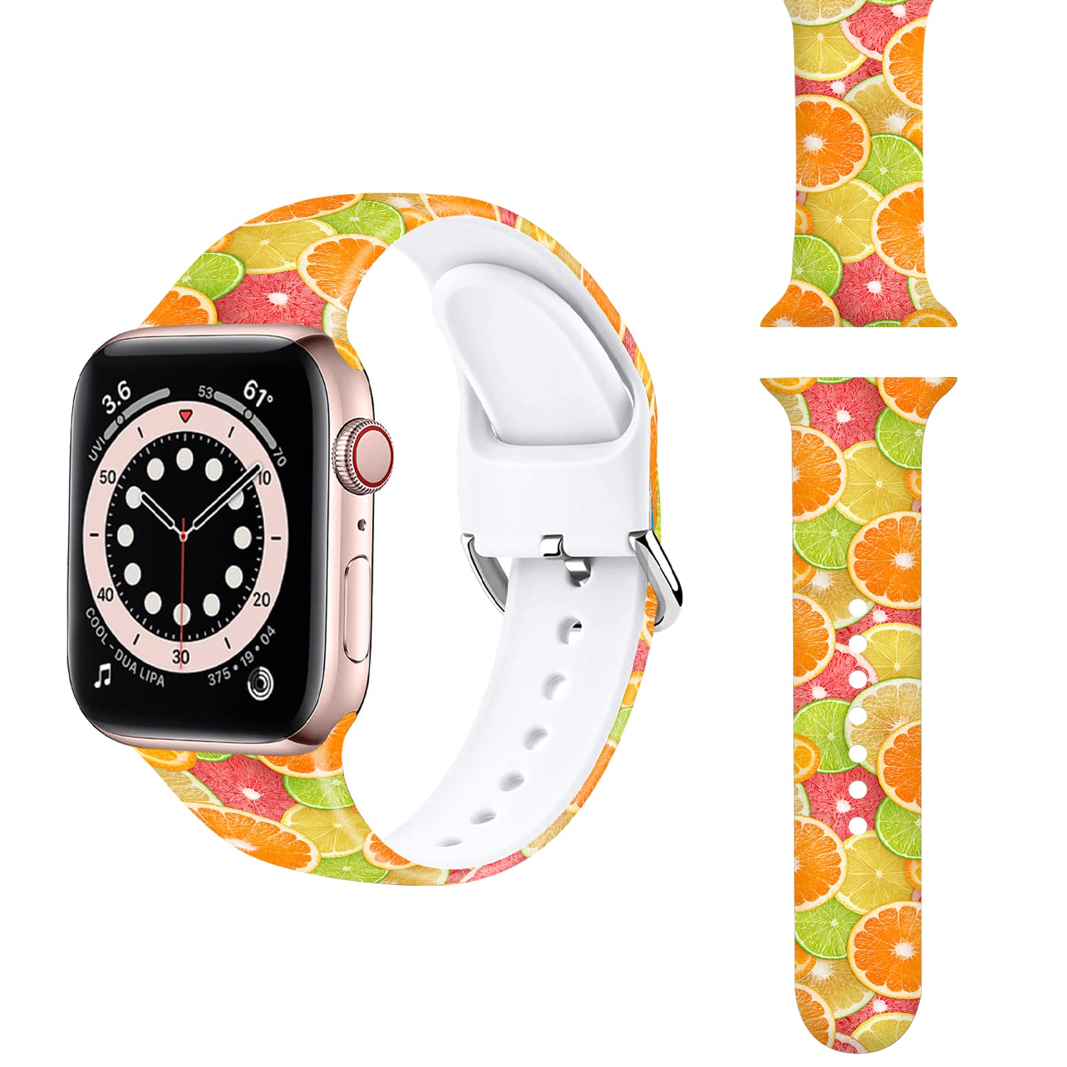 Soft Silicone Sport Band Compatible with Apple Watch Series 7/6/5/4/3/2/1/SE (38mm 40mm 41mm 42mm 44mm 45mm) - Breathable & Durable Replacement Strap for Women & Men - Perfect for Gym, Running & Daily Wear