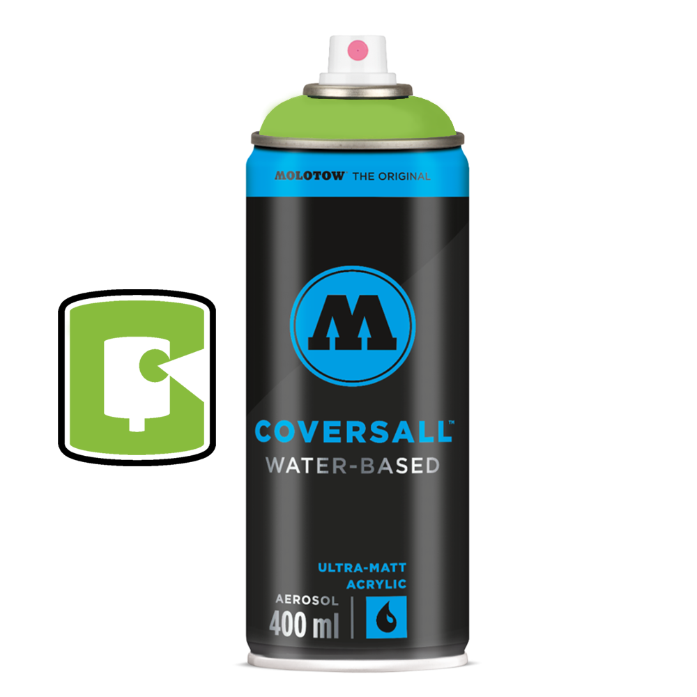Grasshopper Molotow Coversall Water-Based 400ML Spray Paint - Premium Graffiti & Street Art Supplies for Walls, Canvas & DIY Projects