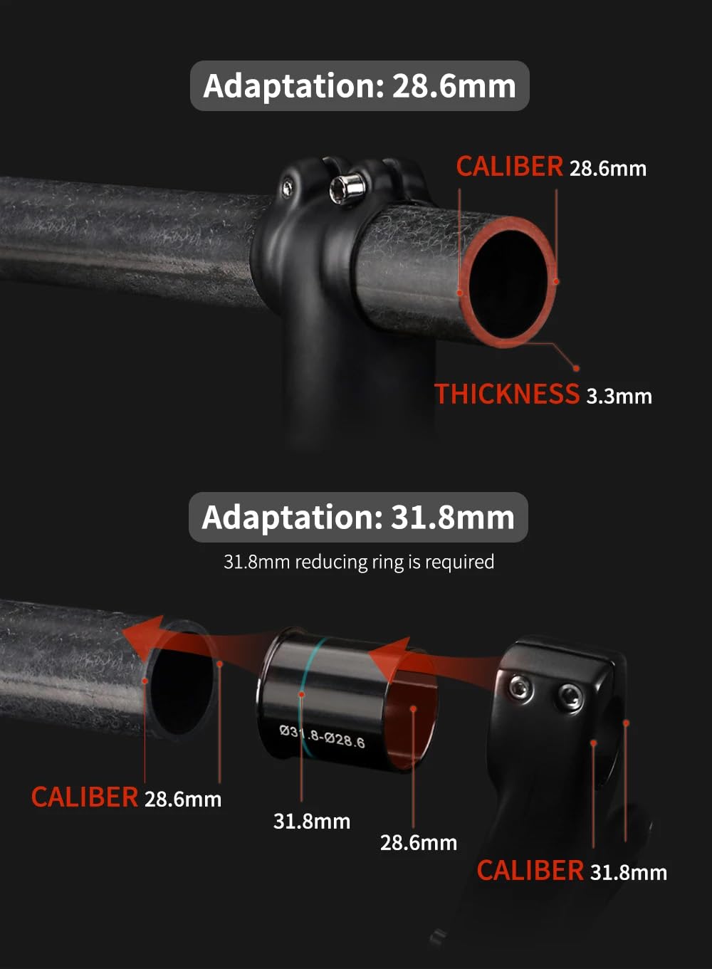 TOSEEK Full Carbon MTB Rigid Fork - 26in 27.5in 29in Mountain Bike Fork | 45mm Offset | 1/8