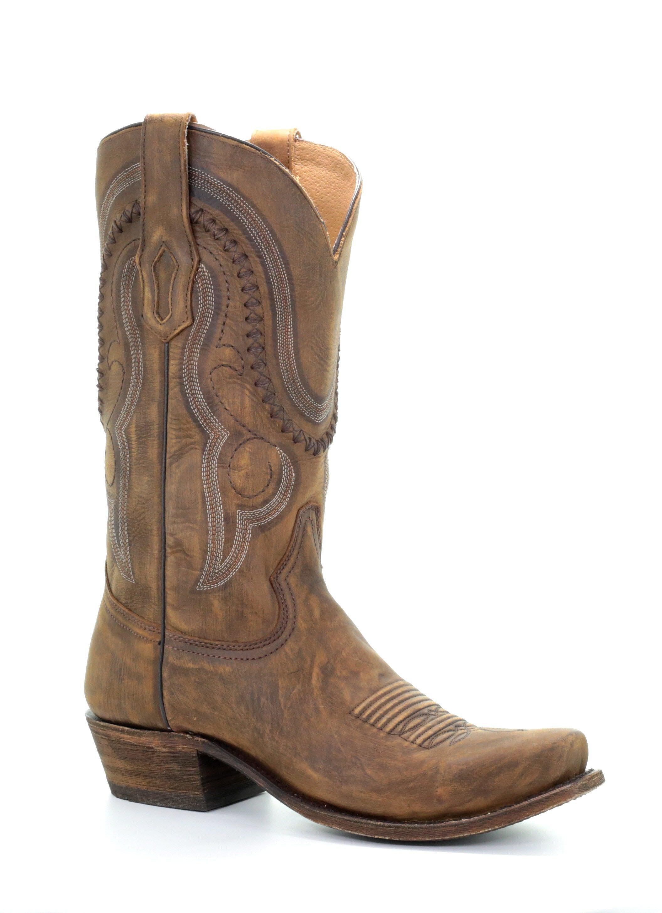Men's D Corral Gold Western Cowboy Leather Boots - Stylish & Durable for Rodeo, Country Music Festivals & Outdoor Adventures