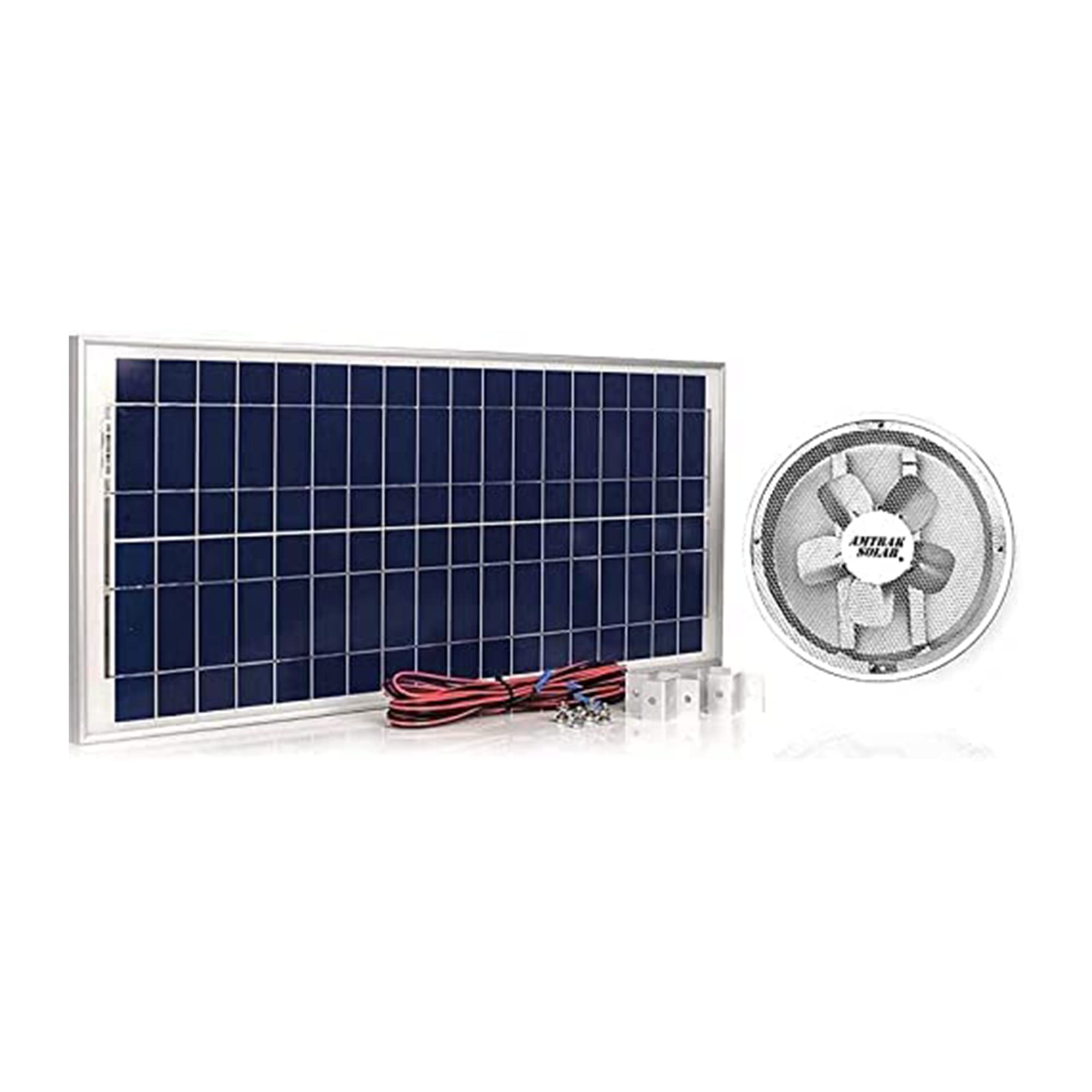 Amtrak Solar 12-Inch 100W Solar Attic Fan - Galvanized Steel Roof Ventilation Fan for Attic, Garage, Greenhouse - Quiet & Powerful Moisture Protection with 10