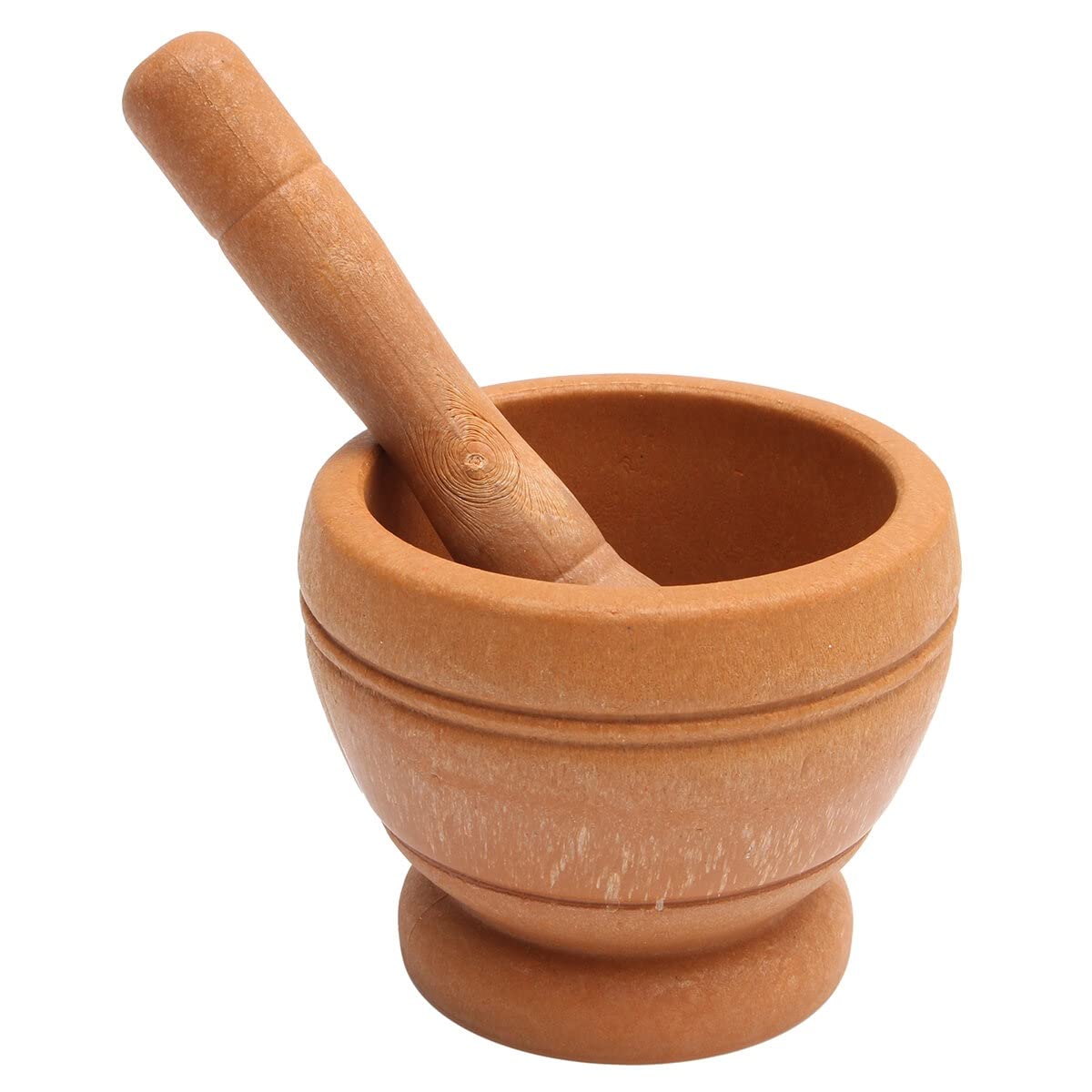 Premium Wood Grain Resin Pestle and Mortar Set - Garlic Herb Spice Grinder, Crusher & Mixing Bowl for Kitchen - Perfect for Crushing Garlic, Grinding Spices, Making Pesto & Guacamole
