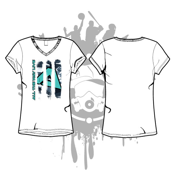 Abstract Camo White Sublimation Dye Women's V-Neck T-Shirt - Stylish & Comfortable for Casual Wear, Gym, and Outdoor Activities