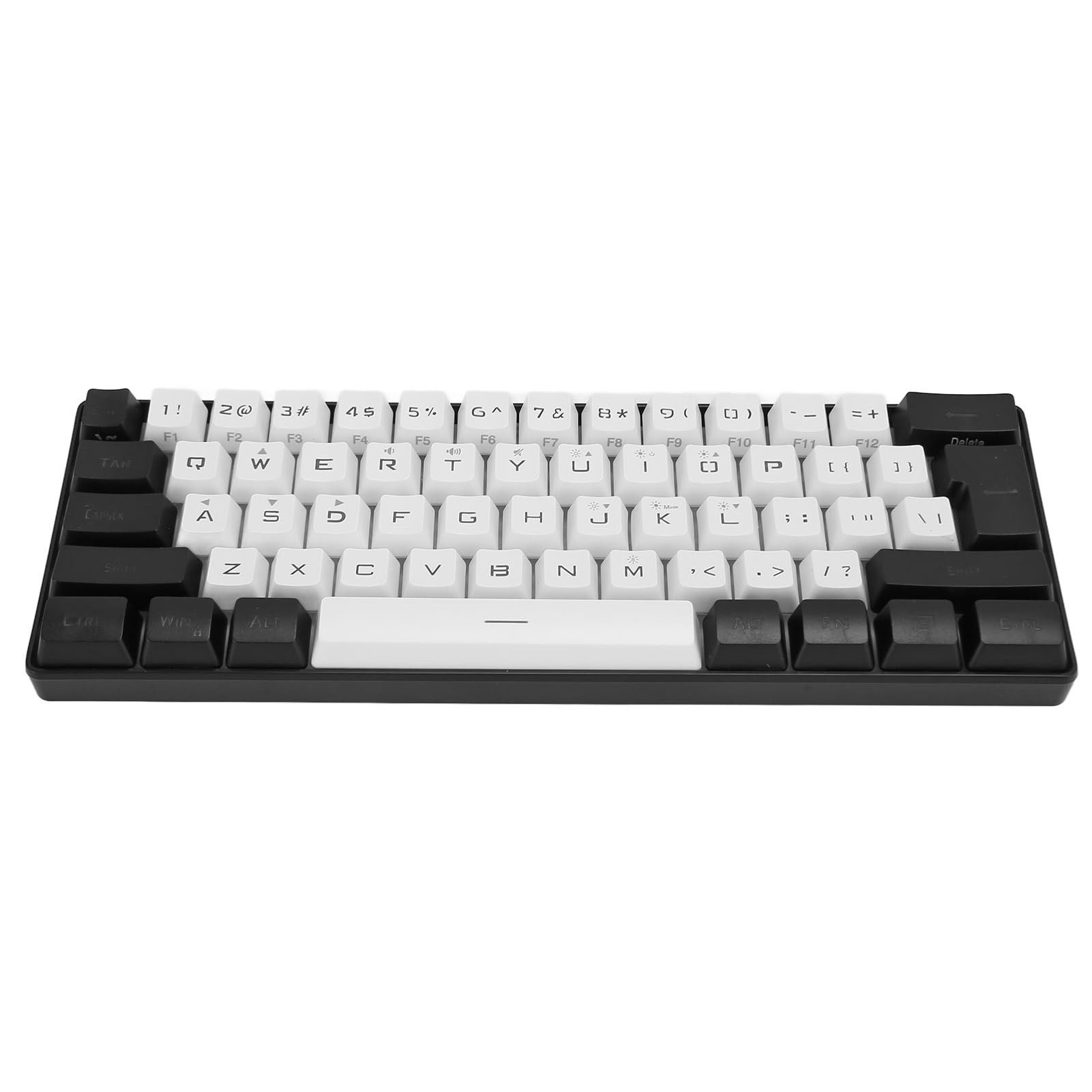 NIZUUONE G61 Mini RGB LED Backlit 61-Key Ergonomic Mechanical Feel Wired Gaming Keyboard for PC, Mac, Laptop - Perfect for Office Work, Typing & Gaming (White)