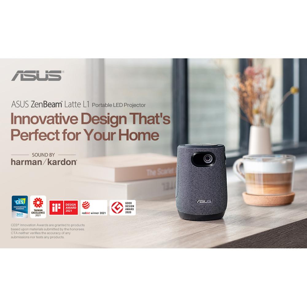 ASUS LATTE L1 Portable Projector - 1080P Full HD Home Theater Projector with WiFi & Bluetooth, 300