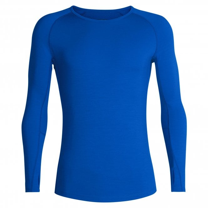 Icebreaker 200 Oasis LS Crewe Thermal Top for Men - Merino Wool Base Layer - Long Sleeve Crewneck Shirt - Lazurite Blue - Perfect for Hiking, Camping & Winter Outdoor Activities