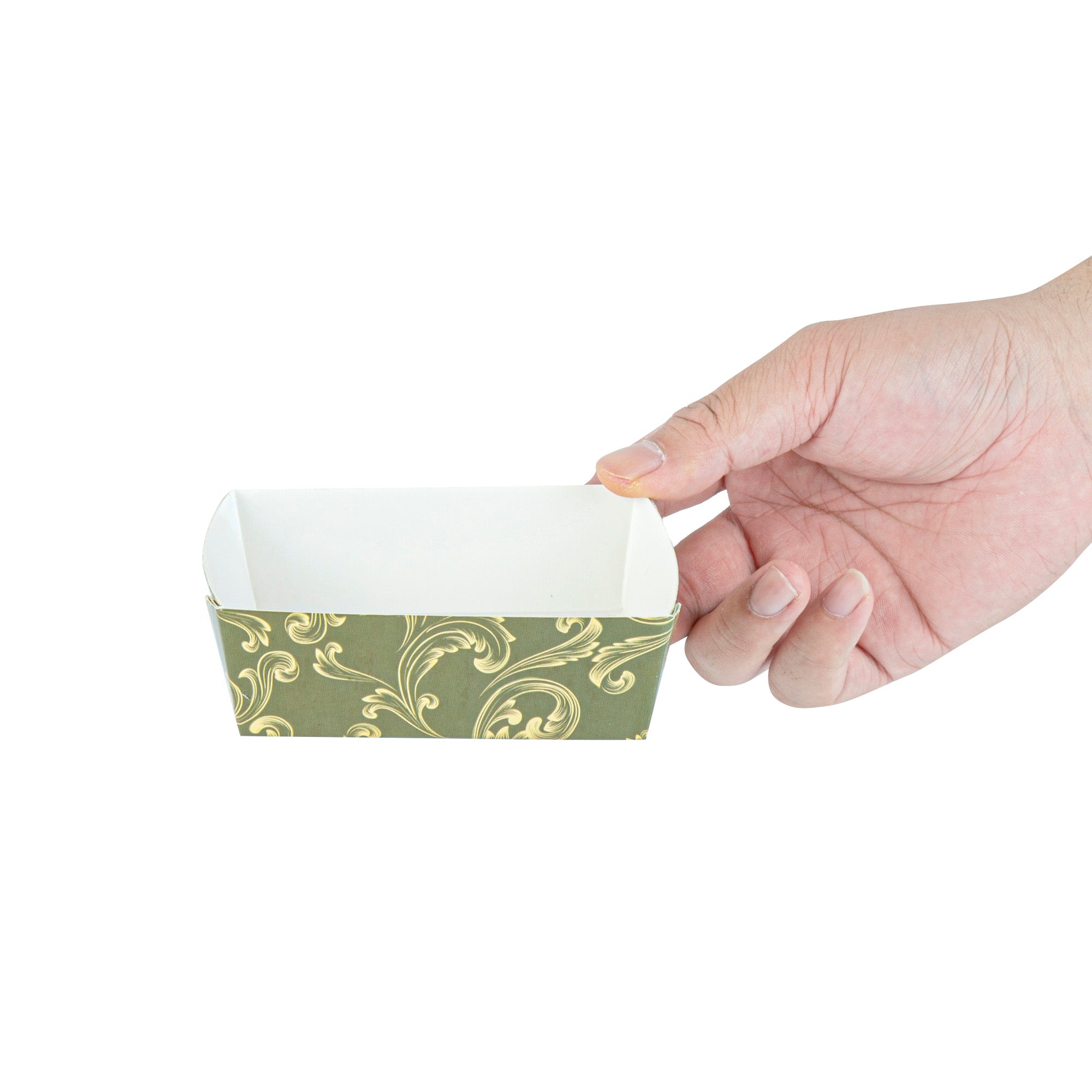 Bake Tek 8 oz Dark Green Vintage Floral Paper Baking Cups - Greaseproof 4.25