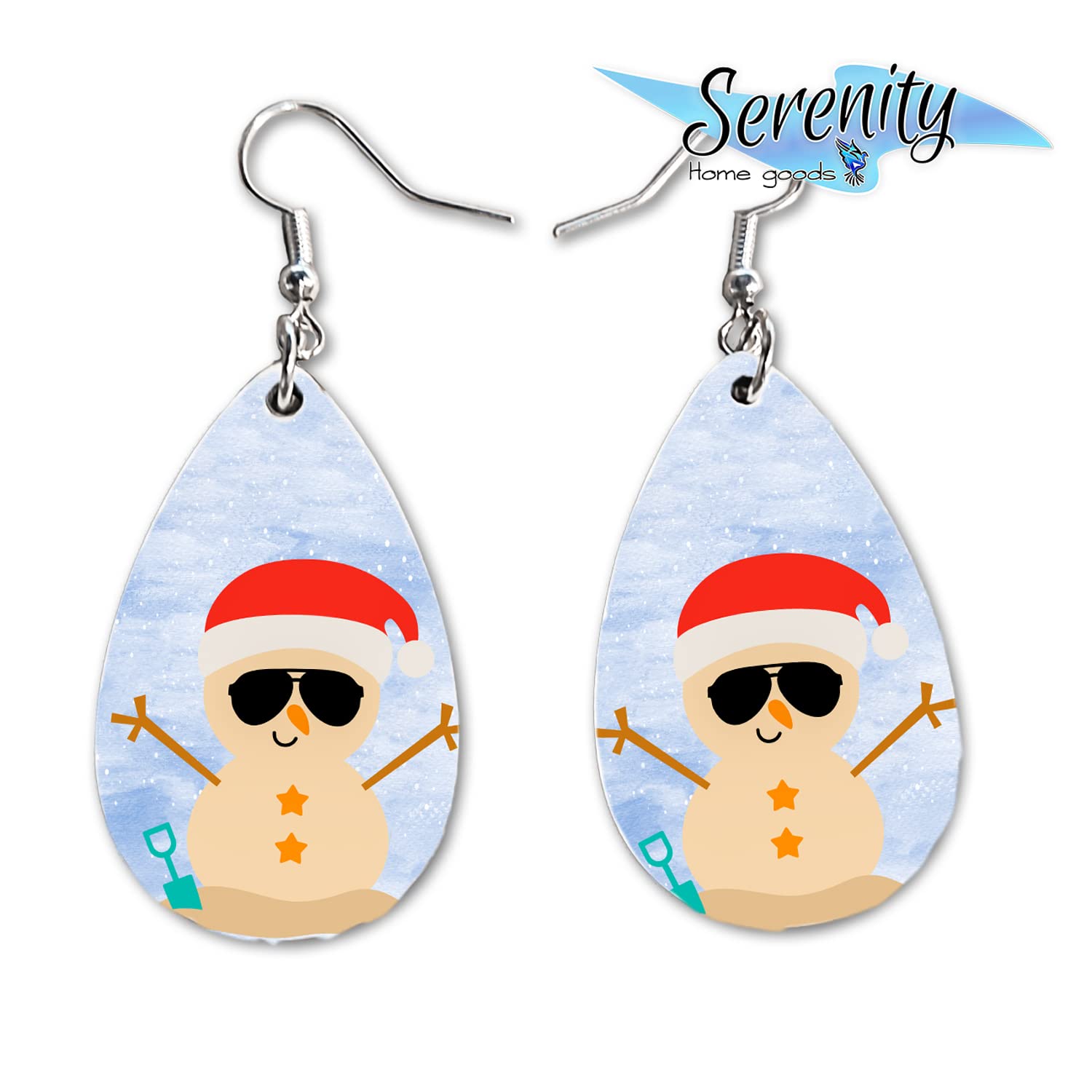 Cute Snowman Dangle Earrings Set - Lightweight Christmas Winter Jewelry for Women - Double Sided Design - Perfect for Holiday Parties & Gift Giving