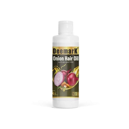 Deemark Onion Hair Oil for Hair Growth - 100% Natural Hair Fall Control & Strengthening Treatment - Paraben Free, Sulfate Free (100ml) - Perfect for Damaged Hair Repair & Daily Scalp Care