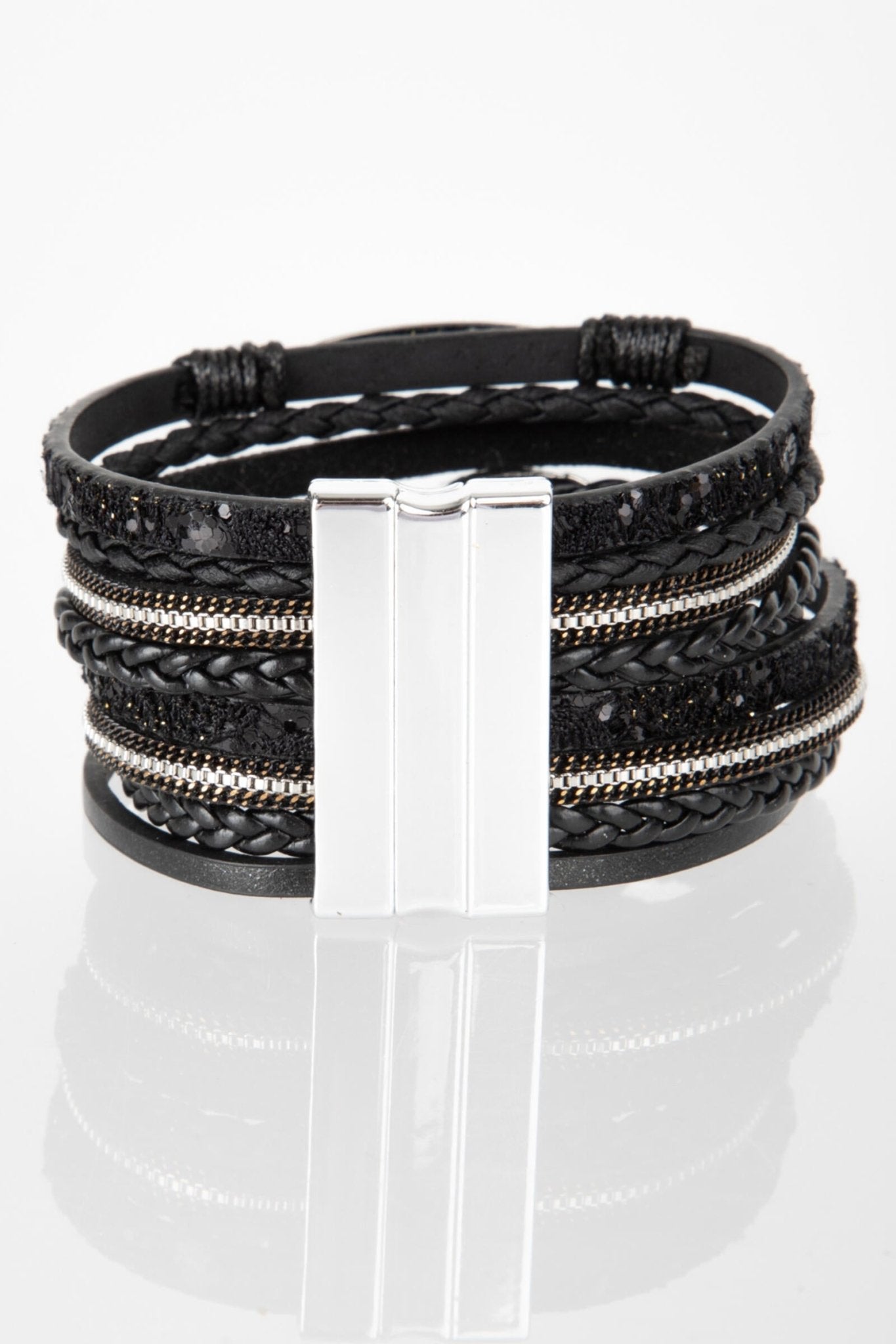 Sparkly Druzy Braided Bracelet for Women - Elegant Crystal Beaded Adjustable Wrap Bracelet - Perfect for Parties, Weddings & Everyday Wear