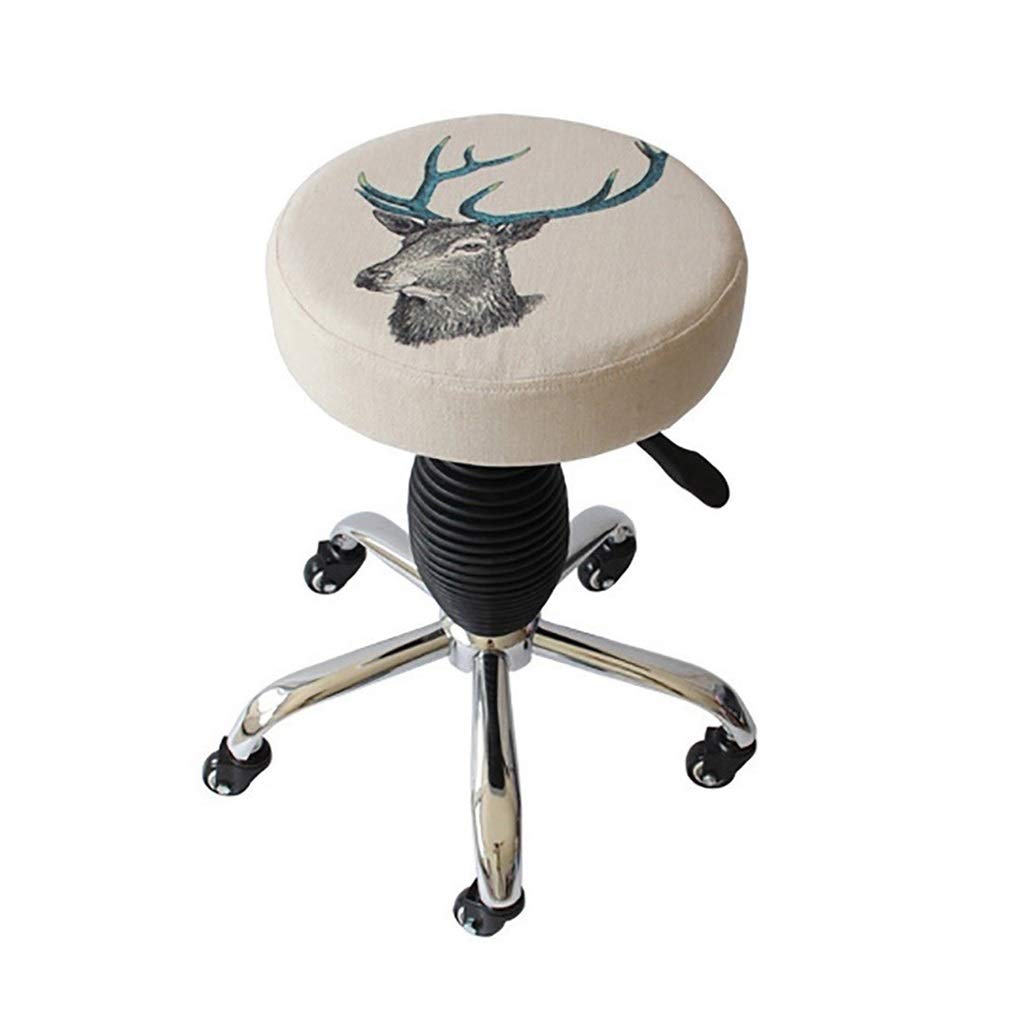 **Adjustable Height Rolling Stool with Wheels - Compact Swivel Work Chair for Office, Salon, Kitchen & Workshop - DEKD Round Rolling Stool (Color: Black)**