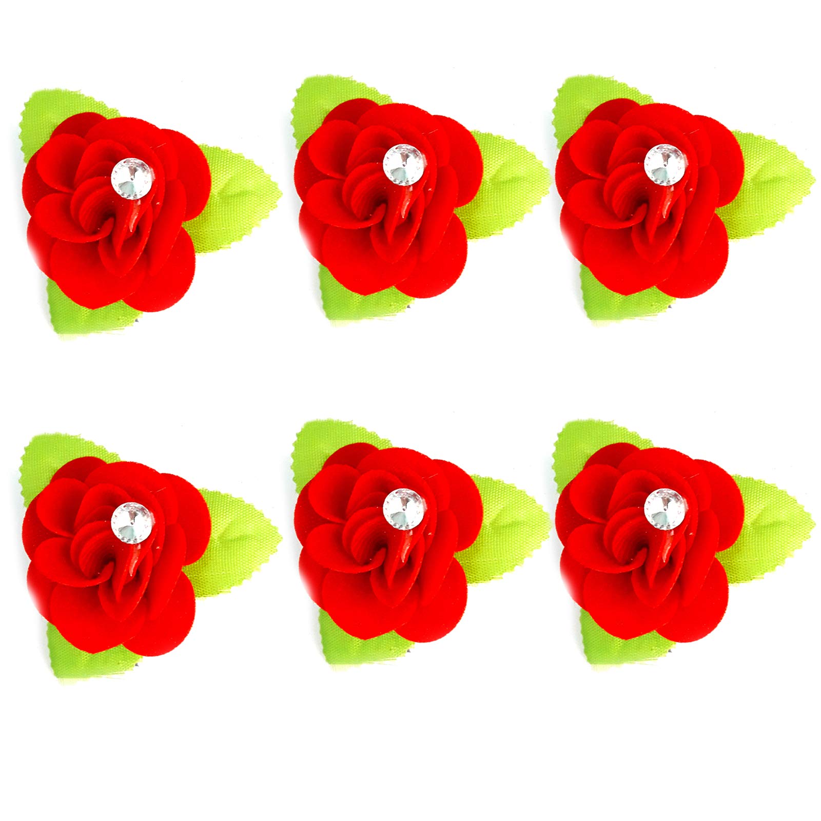 Rapidsflow Hair Clips Set - 6pc Flower Hair Accessories for Women & Girls - Perfect for Parties & Weddings