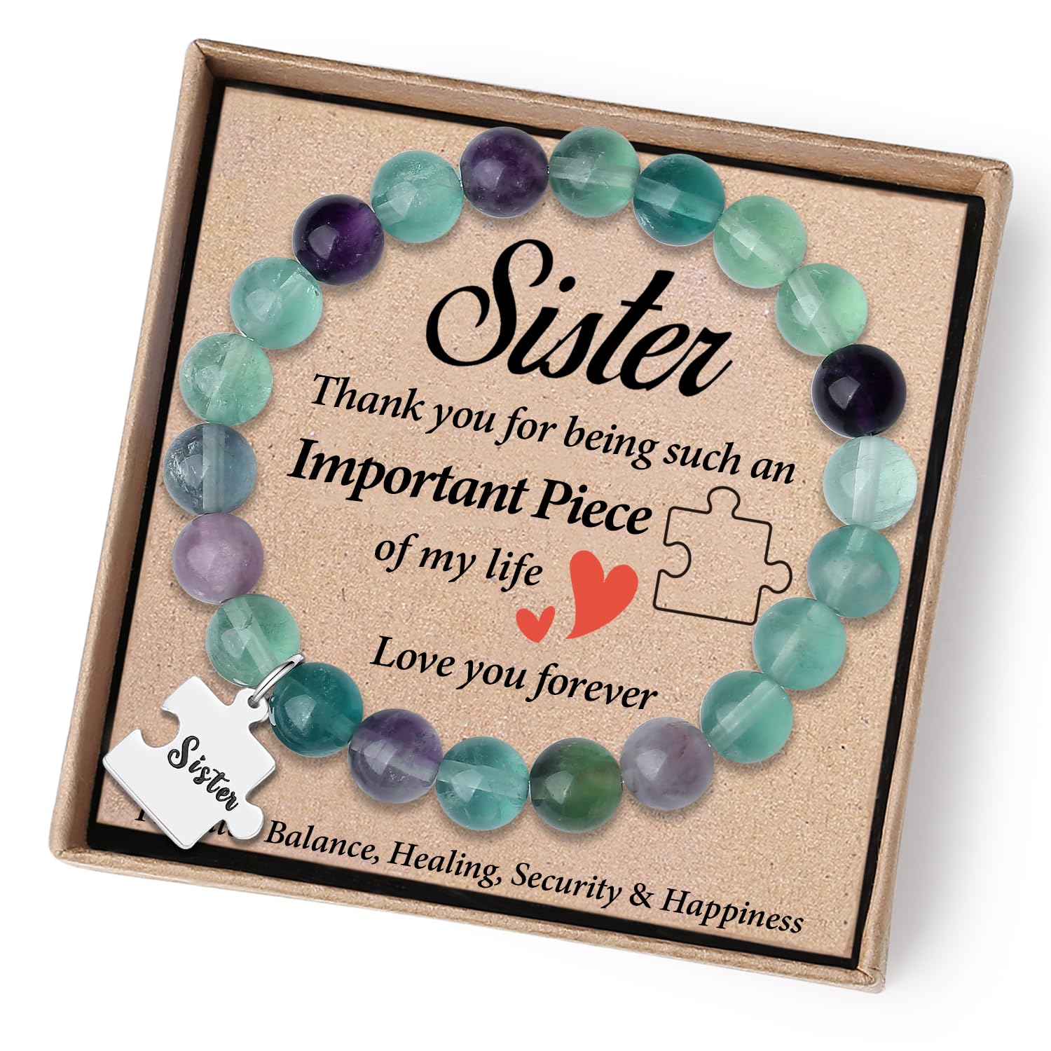Best Sister Ever Bracelet - Thoughtful Birthday, Christmas, Mothers Day & Valentines Gifts for Sisters - Cool Big Sister & Little Sister Jewelry - Perfect Stocking Stuffer & Everyday Wear for Special Bonding Moments