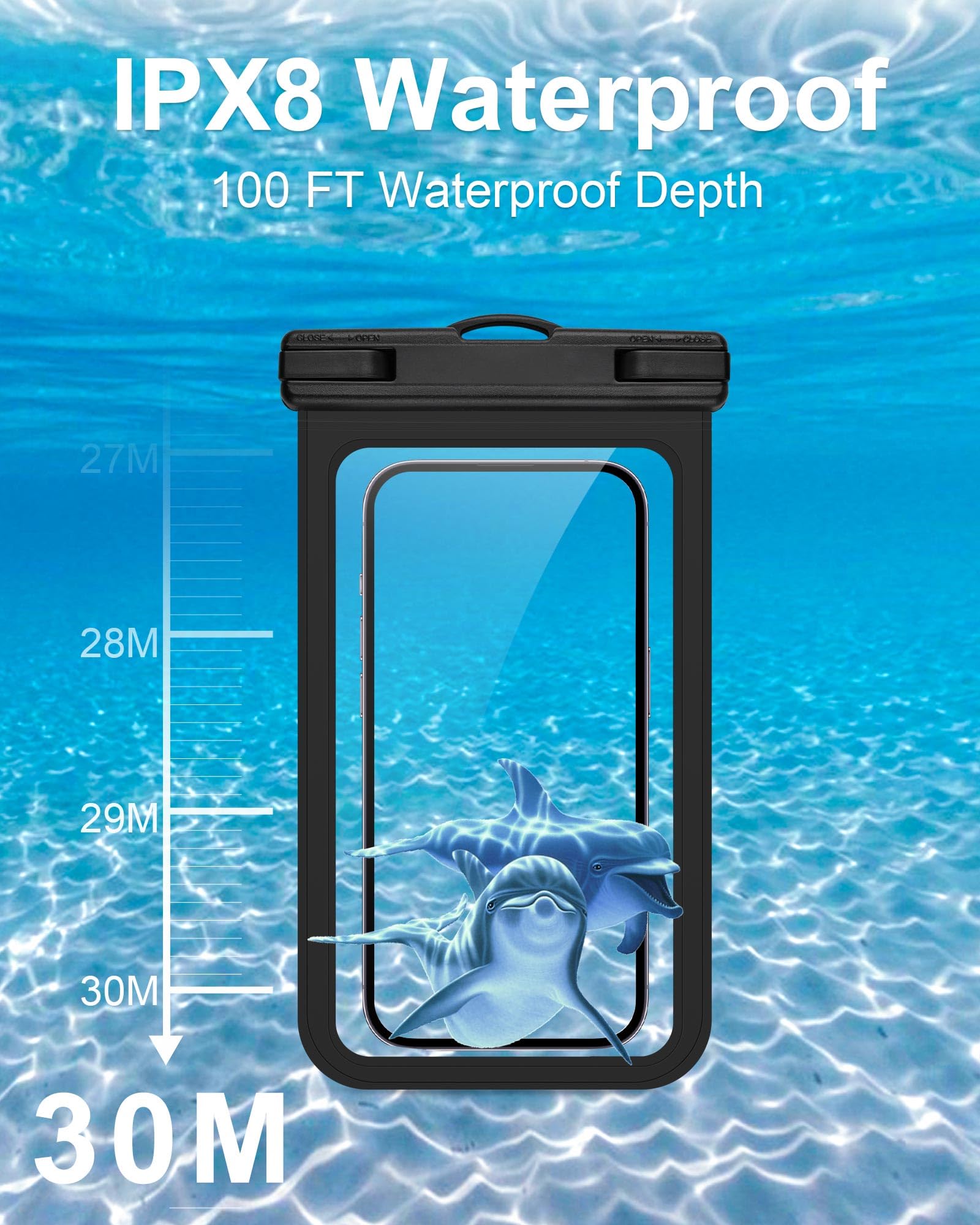 Waterproof Phone Pouch (2-Pack) for iPhone 16/15/14/13/12 Plus Pro Max & Galaxy - Cruise, Beach, Kayak Essentials - Dry Bag for Swimming, Snorkeling & Water Sports