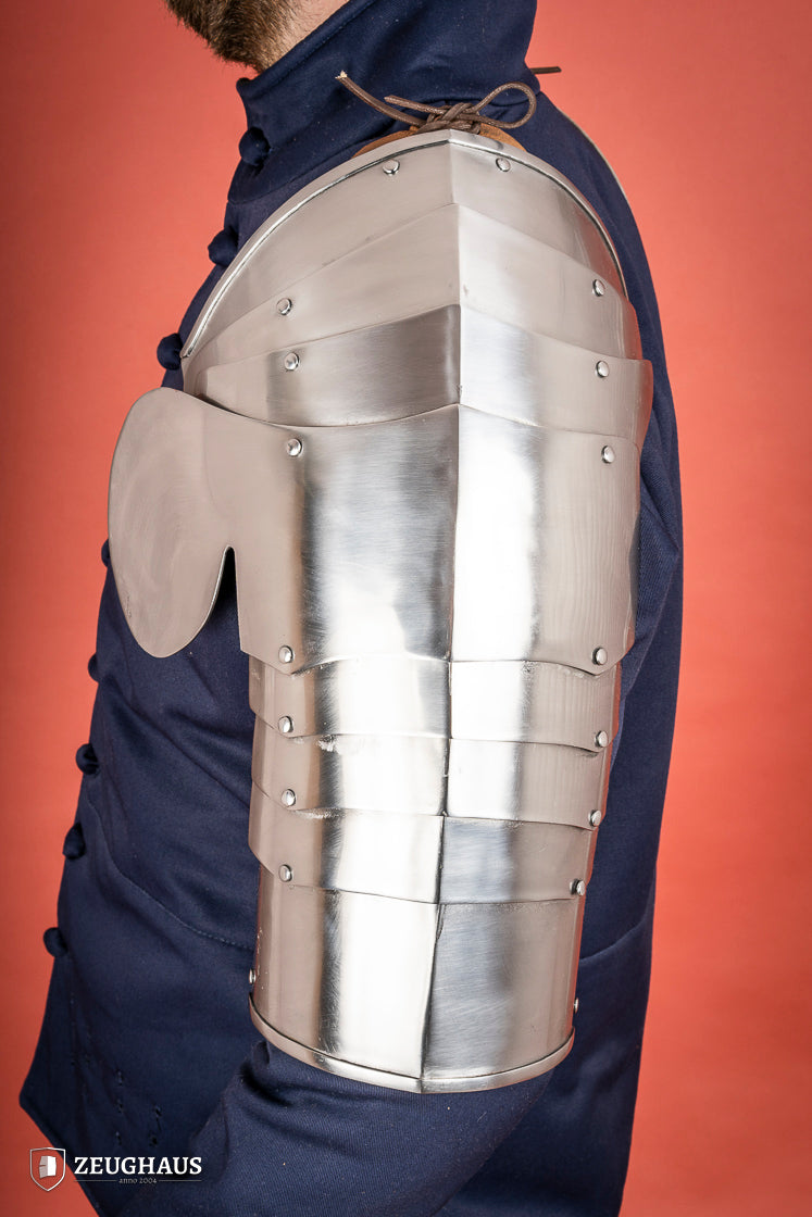 1400-1450 Polished Pauldrons 1.6mm - Medieval Armor Shoulder Guards for LARP, Cosplay & Renaissance Fairs