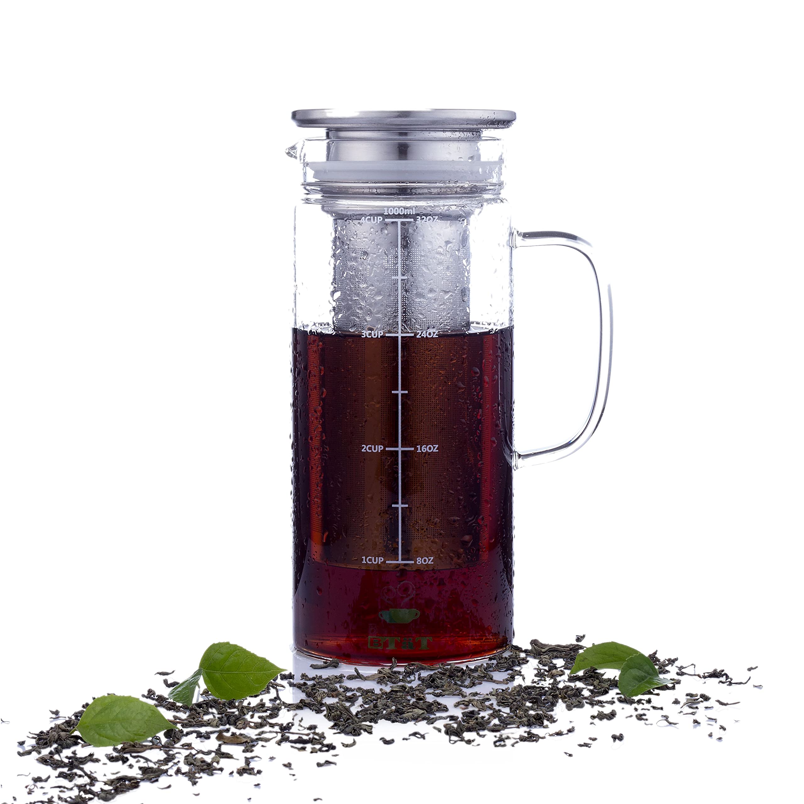 Cold Brew Coffee Maker - 32oz Iced Tea & Coffee Pitcher for Home & Office