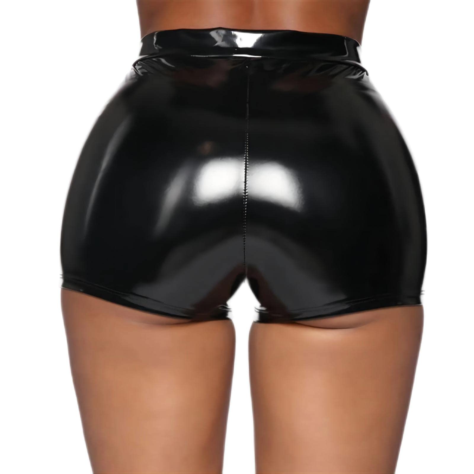 Gothic Women's High Waist Bandage Shorts - Punk Rock Sexy Bodycon Irregular Hem Black Short Pants for Dance, Club, Festival & Night Out