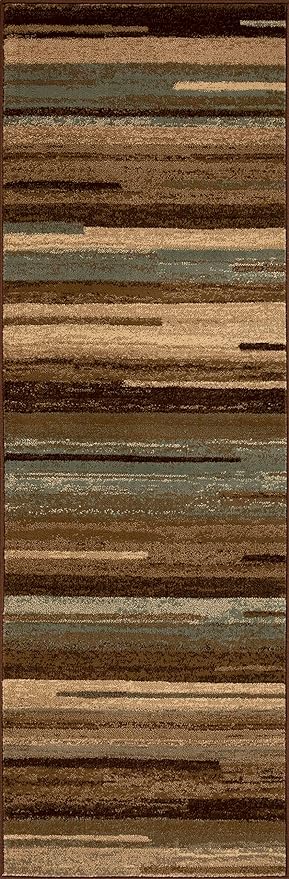 Modern Stripes Abstract Lines Indoor Area Rug - Non-Slip Runner Rug for Living Room, Bedroom, Hallway - Soft & Durable Home Decor