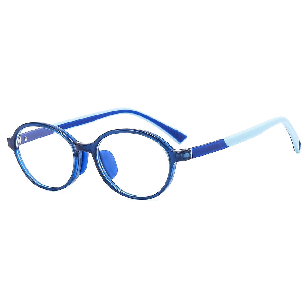 CCspace Unisex Youth Full Rim Round Silicone Eyeglasses 54674 - Durable & Flexible Kids Glasses for School, Sports & Outdoor Activities