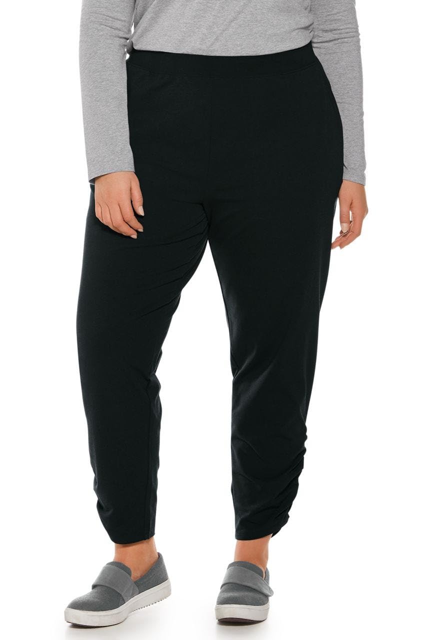 Coolibar UPF 50+ Women's Sun Protective Café Ruche Pants - Lightweight, Breathable & UV Blocking for Outdoor Activities, Travel & Summer Wear