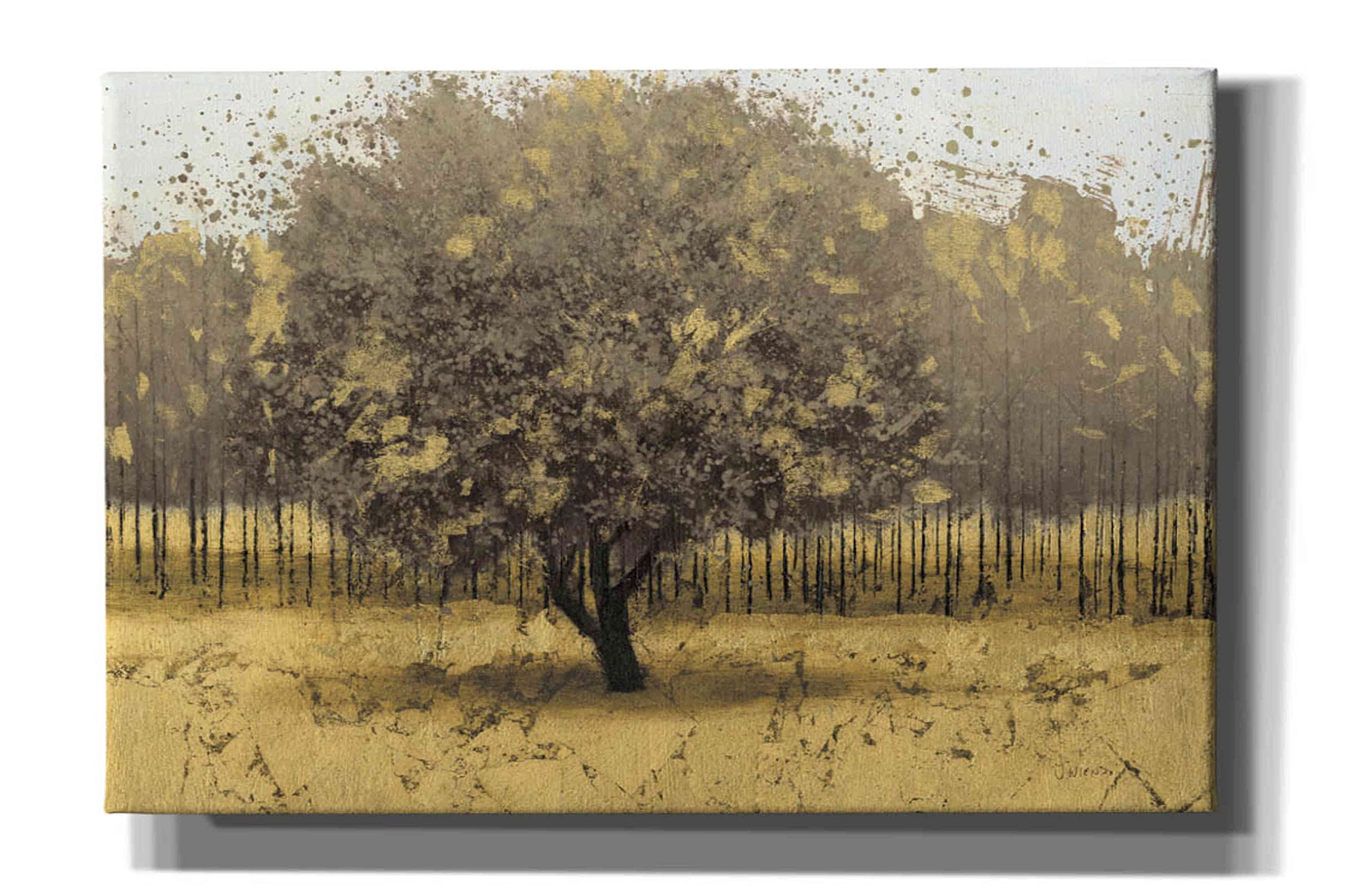 Epic Graffiti 'Golden Trees I' by James Wiens - Premium 18x12 Inch Canvas Wall Art for Living Room, Bedroom & Office Decor | Modern Abstract Tree Painting for Home & Office Interior Design