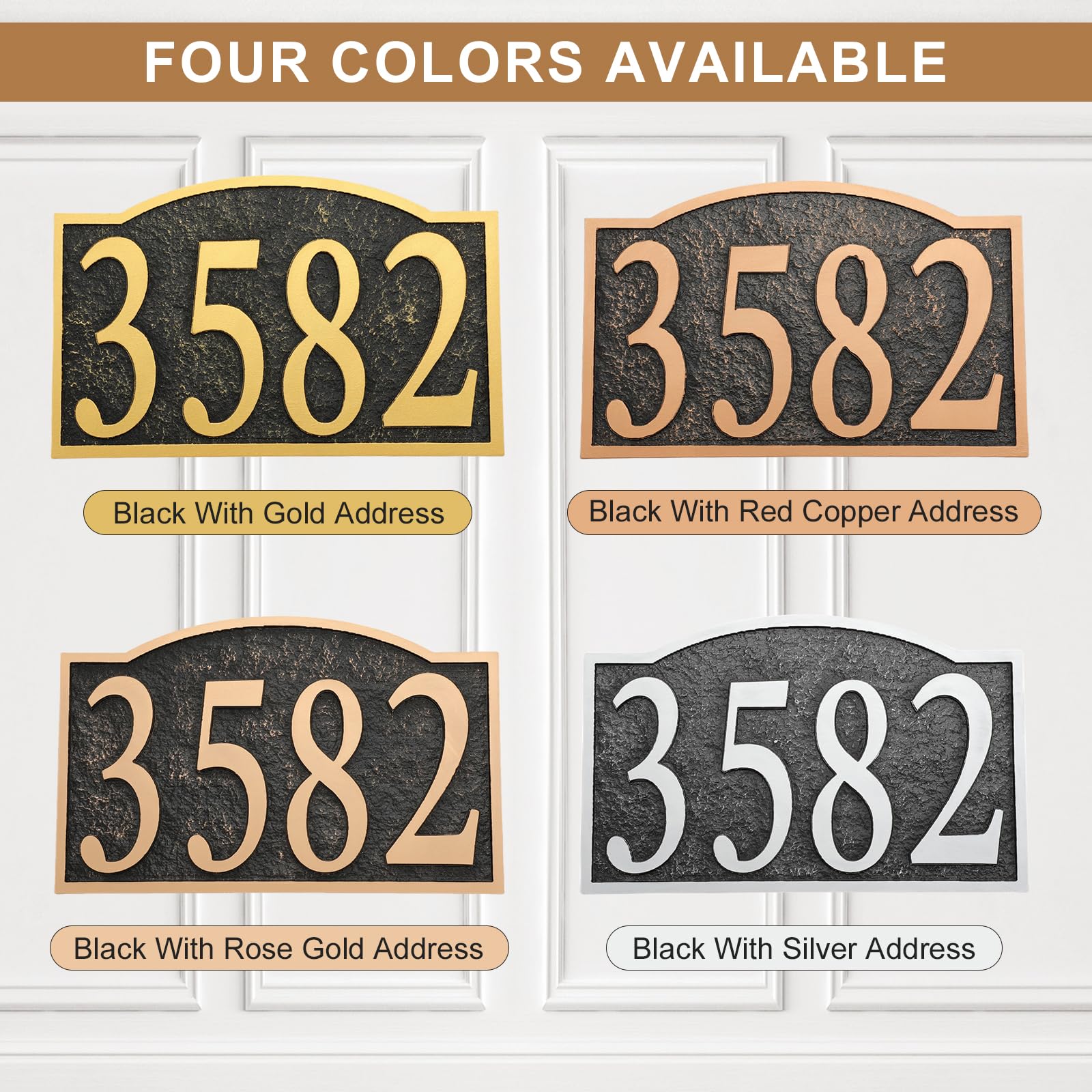Custom Metal Address Plaque - Personalized House Number Sign for Outdoor Visibility (Home, Store, Yard, Garage, Apartment) - Rust-Proof & Fade-Resistant - High Visibility 911 Emergency Use