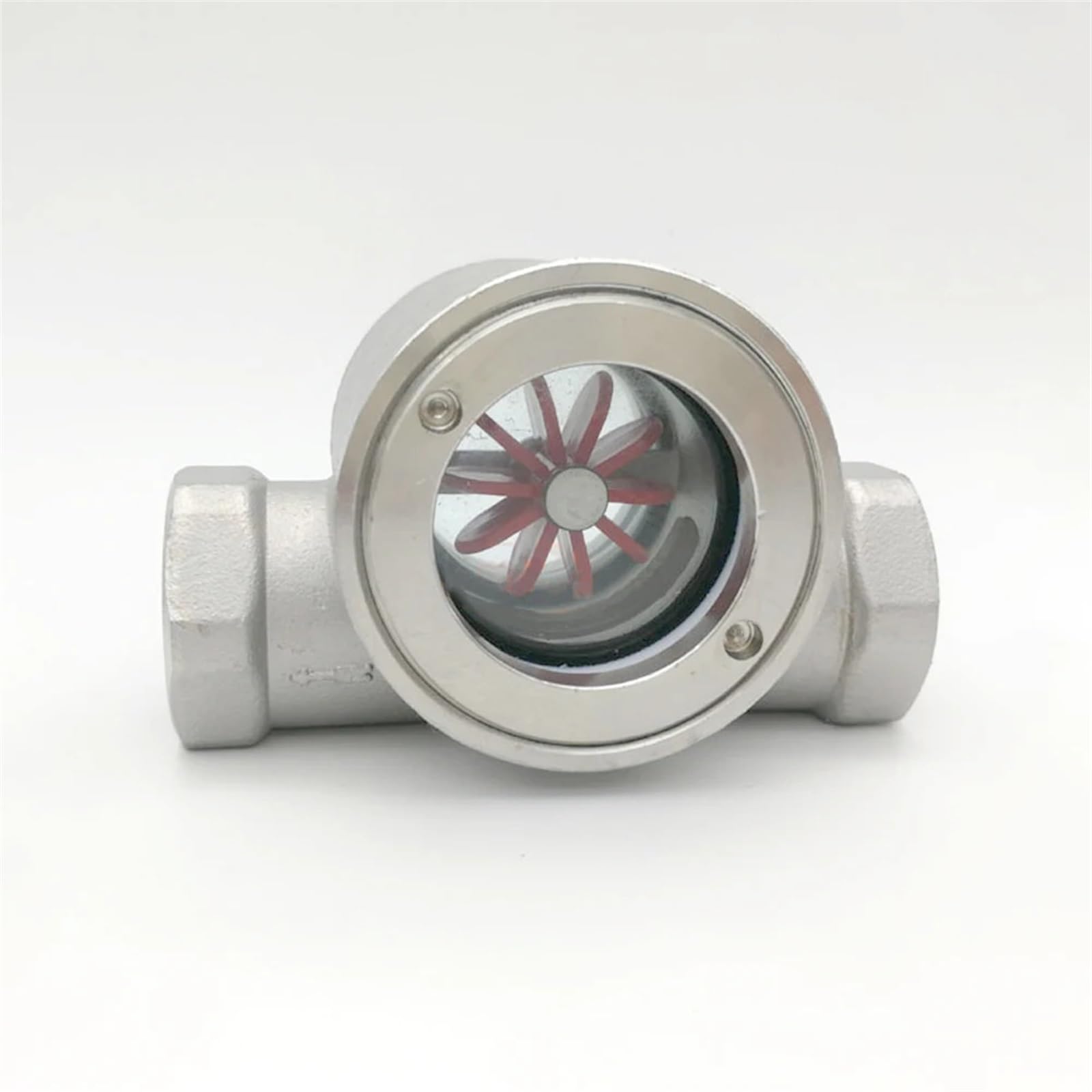 304 Stainless Steel BSP Female Window Sight Glass Flow Indicator with Impeller - 3/8